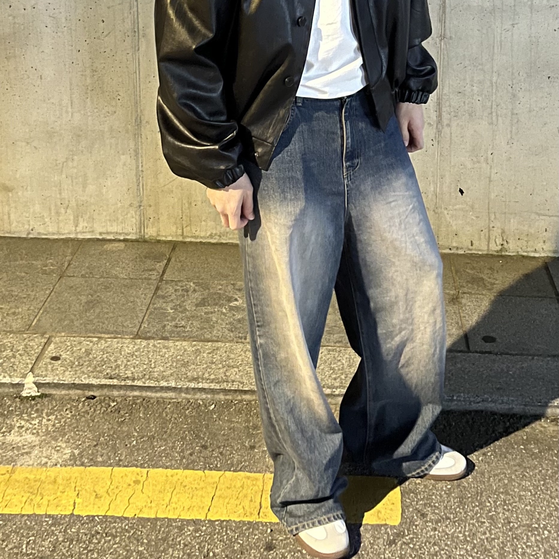 Adidas Samba Vegan White Black 착용 스타일
