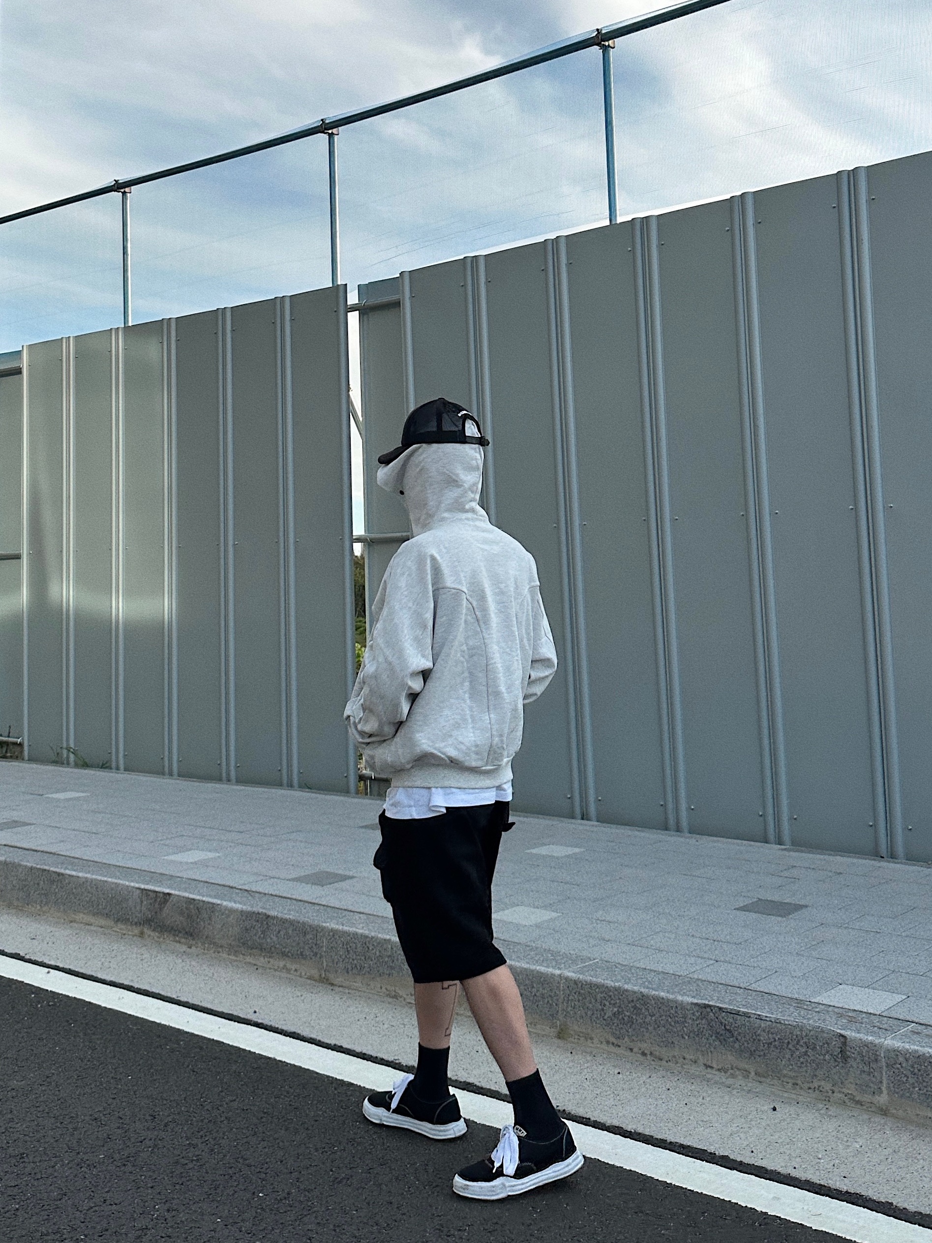 Grailz Geometry Hoodie Ash Sage, Grailz Geometry Hoodie Heather Grey 착용 스타일 - 4