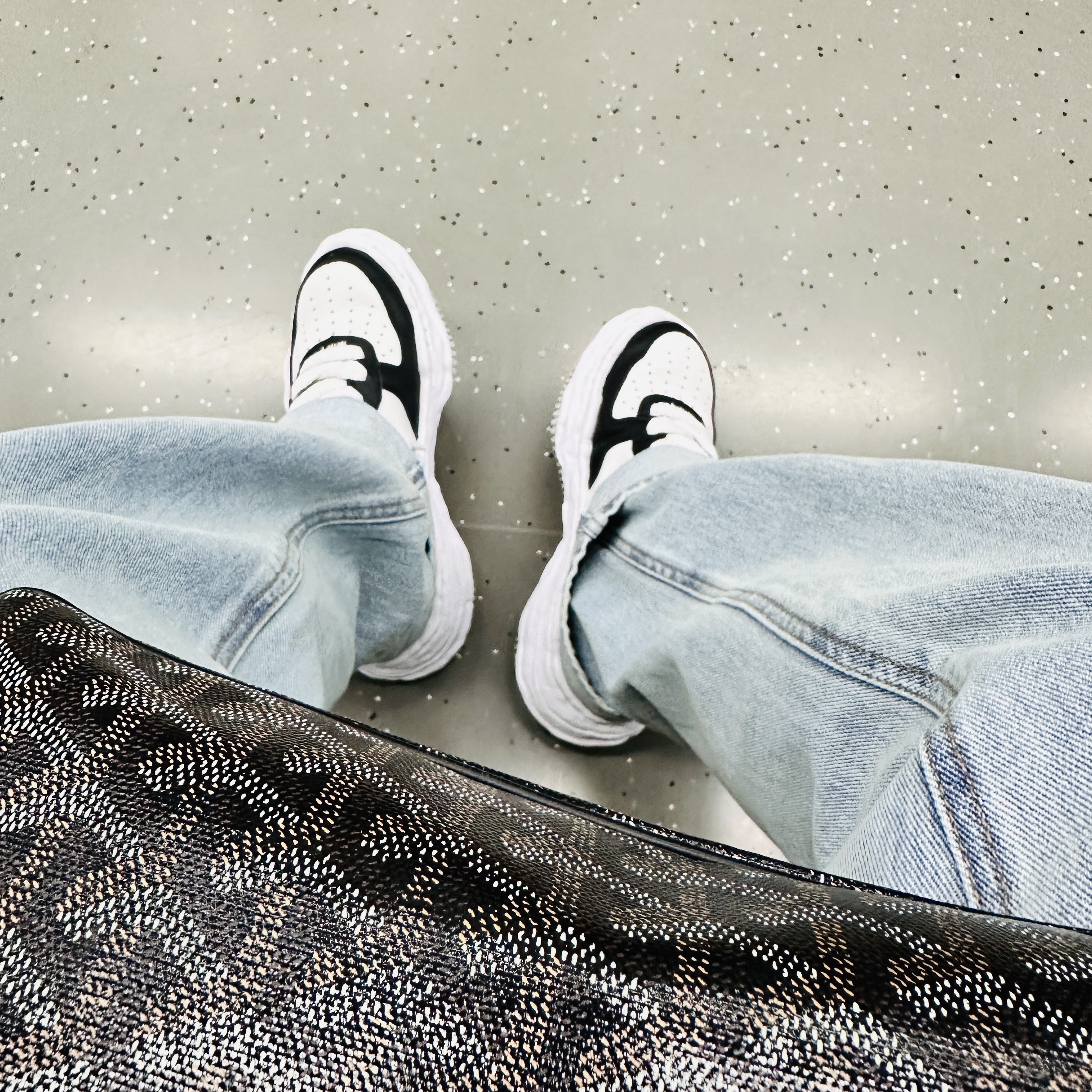 Maison Mihara Yasuhiro Wayne OG Sole Leather Low-top Sneakers Black White, Goyard Senat Pochette MM Black 착용 스타일 - 2