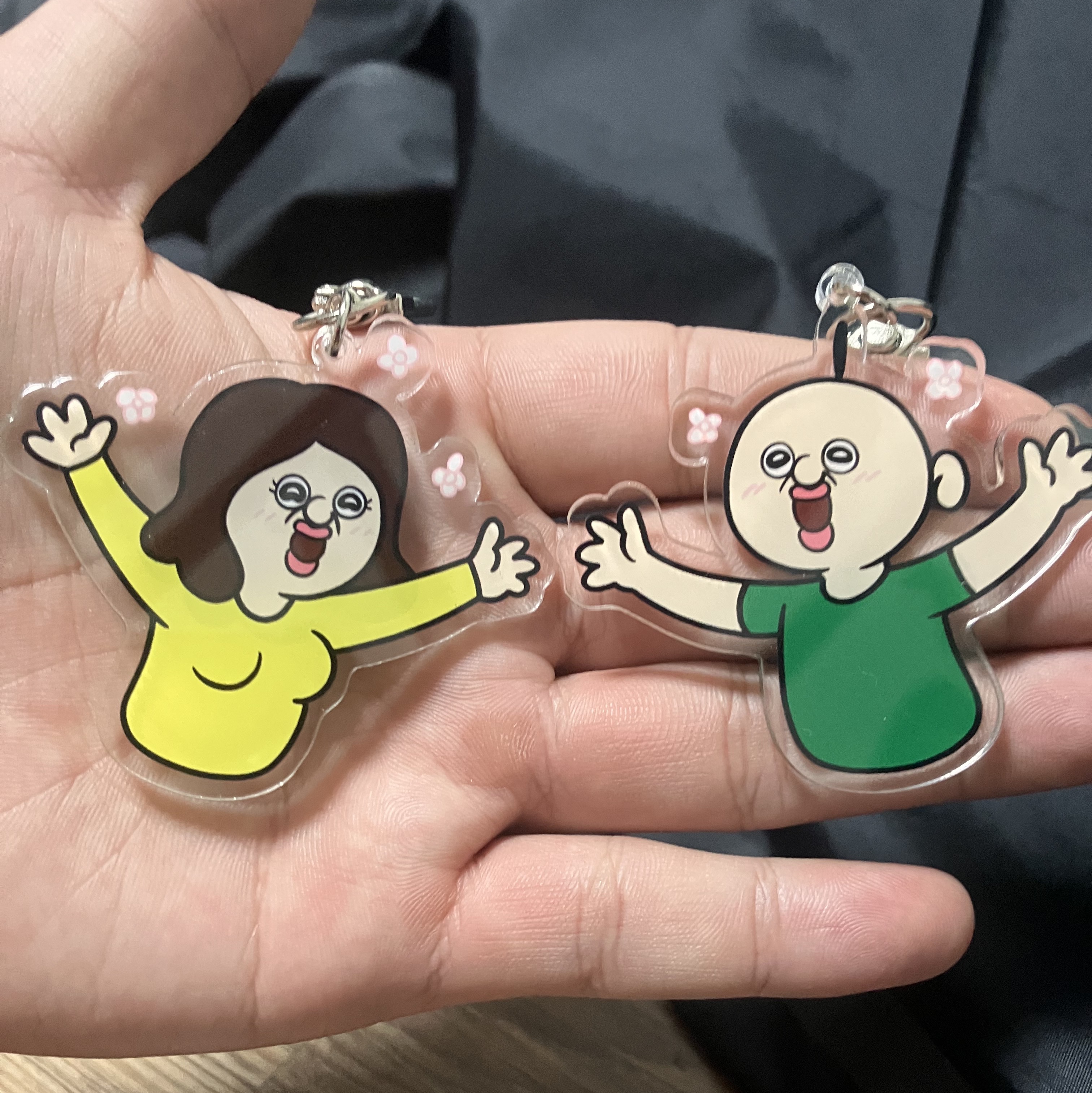 Bbangbbang Bbangbbanga Acrylic Keyring, Bbangbbang Okjiyam Acrylic Keyring 착용 스타일