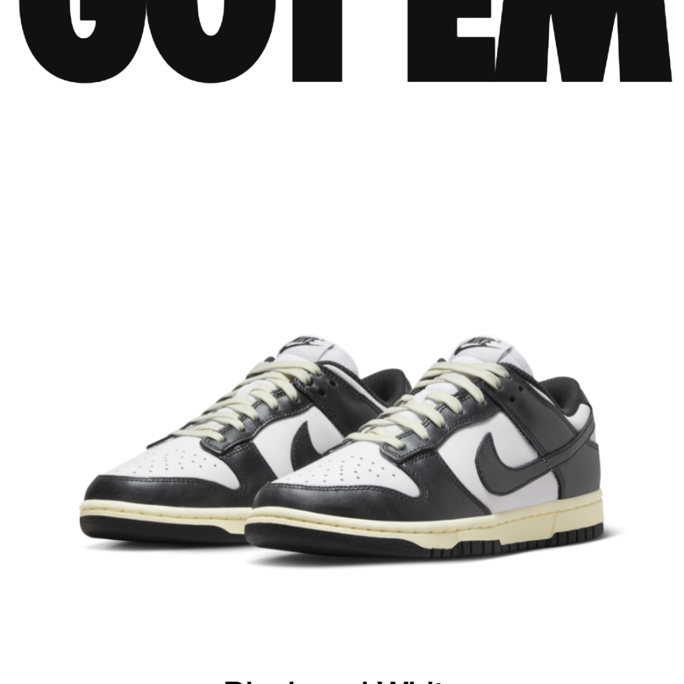 (W) Nike Dunk Low Vintage Black and White 착용 스타일