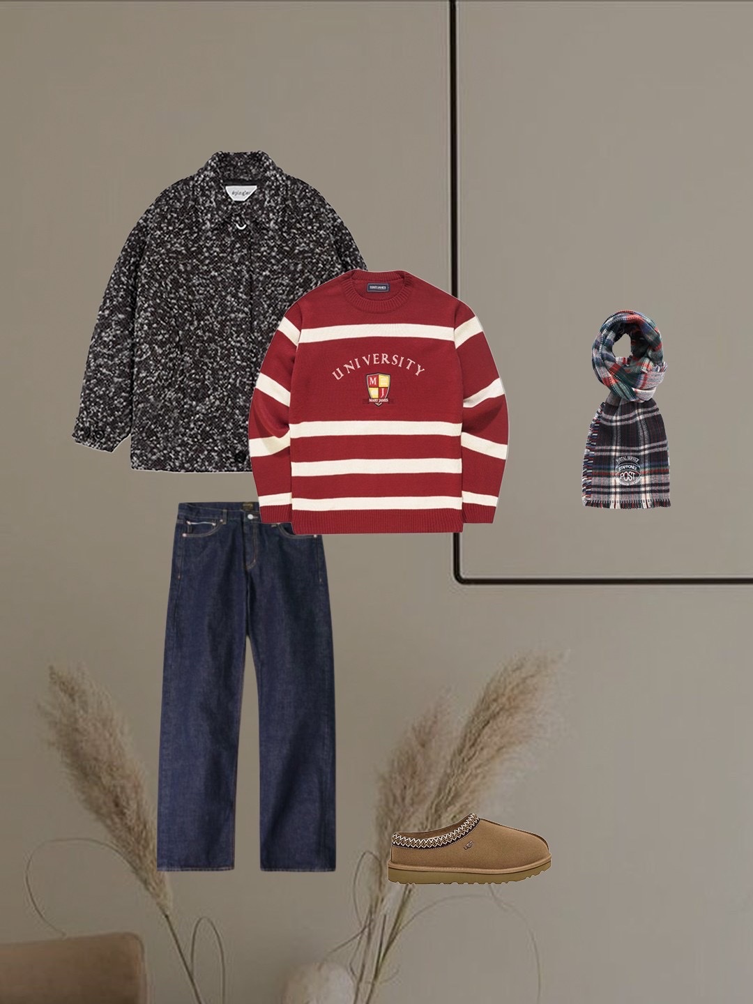 (W) UGG Coquette Slipper Grey, The Museum Visitor Boutique Atelier Beanie Black 착용 스타일 - 6