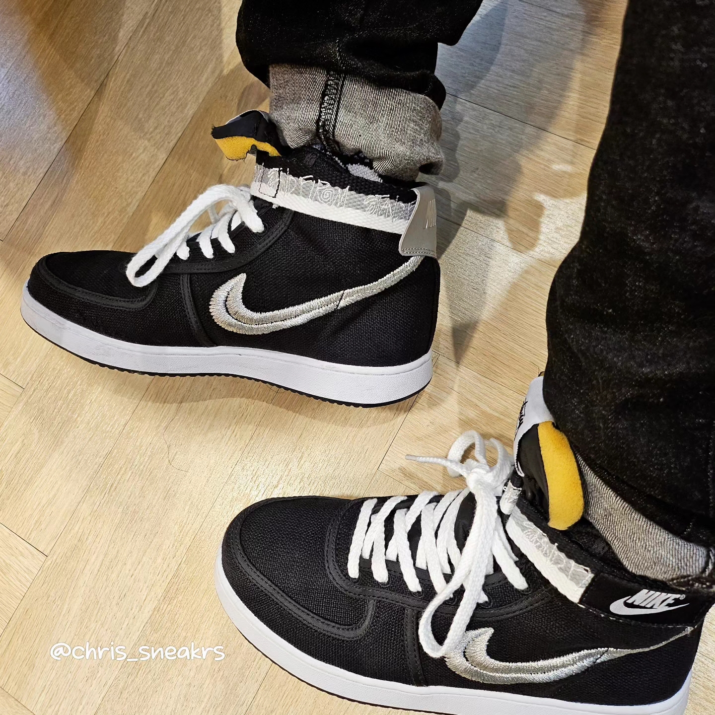 Supreme Washed Chino Twill Camp Cap Black, Nike x Stussy Vandal High Black 착용 스타일 - 5