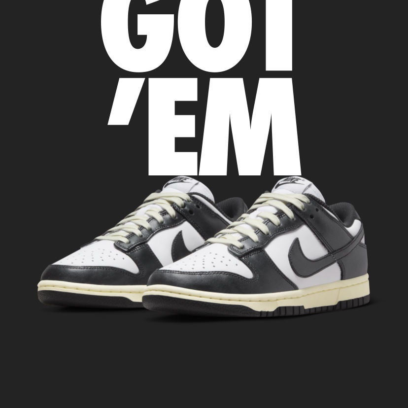 (W) Nike Dunk Low Vintage Black and White 착용 스타일