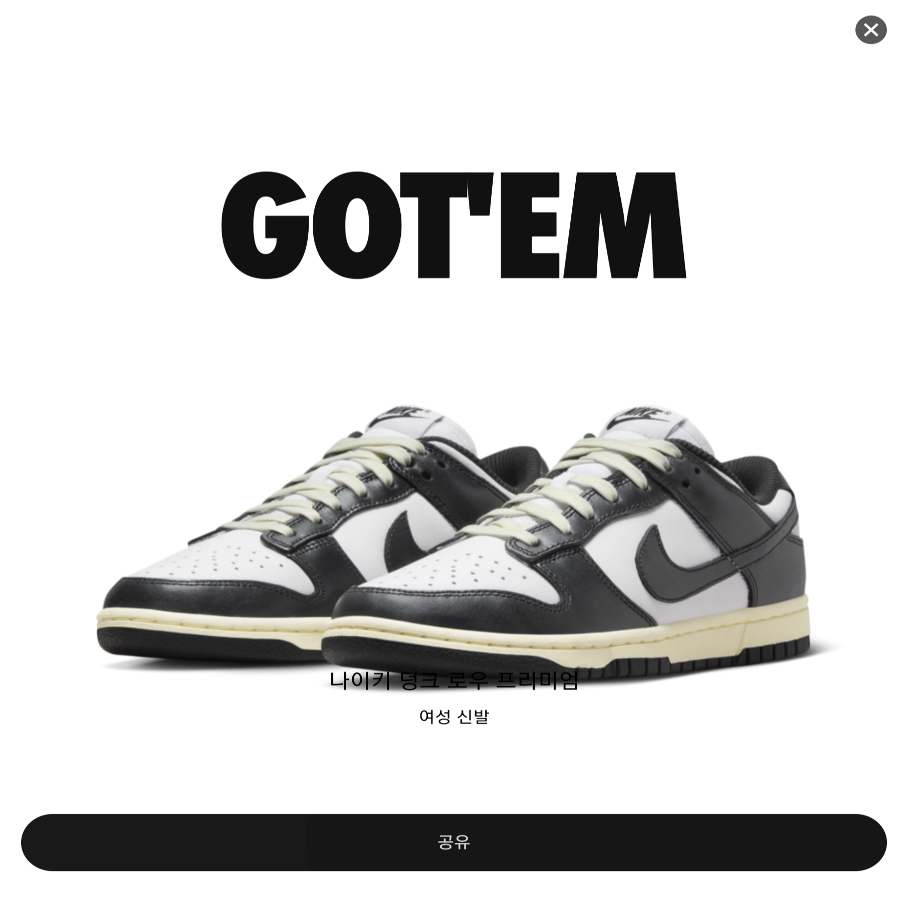 (W) Nike Dunk Low Vintage Black and White 착용 스타일