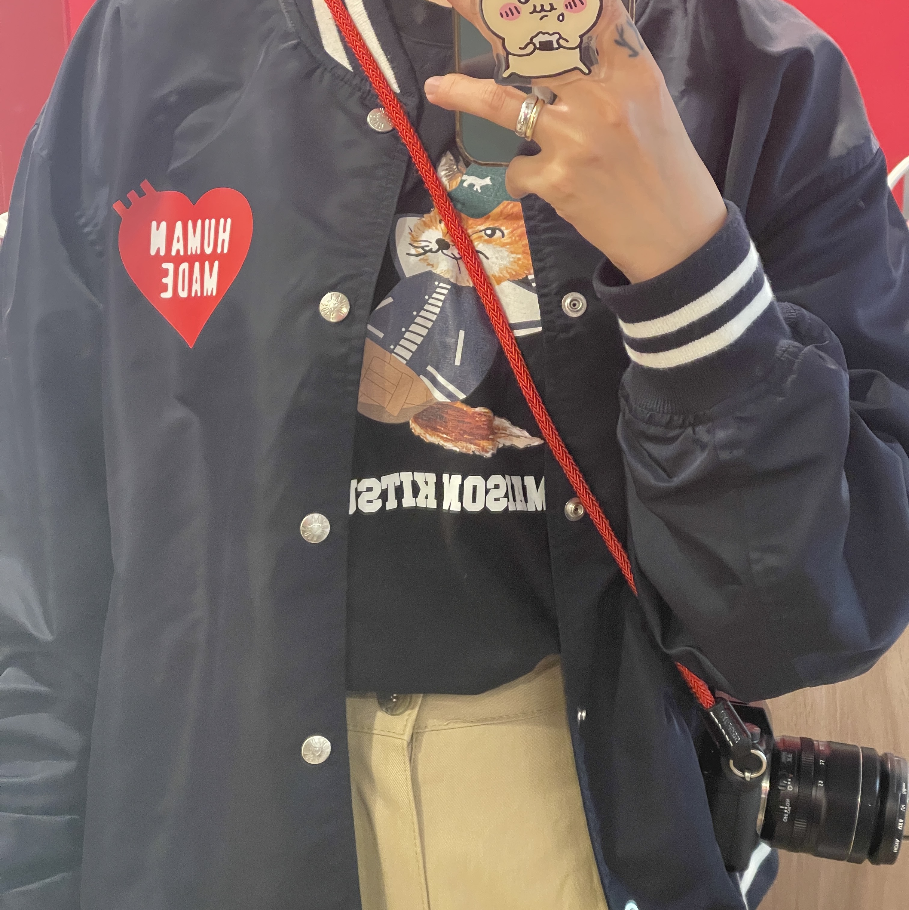 Human Made Nylon Stadium Jacket Navy, Nike Dunk Low Retro Varsity Green 착용 스타일 - 2