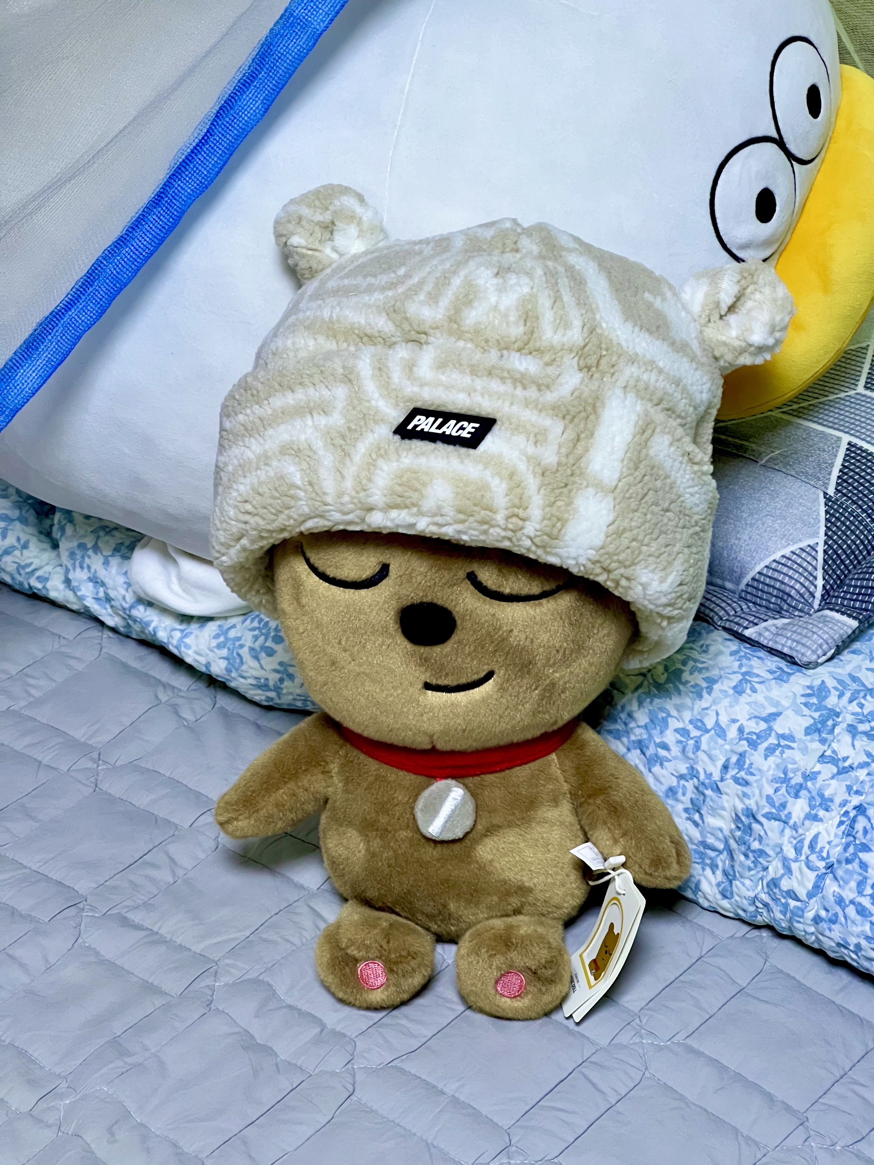 Palace Joyrex Fleece Ears Beanie Stone - 23FW 착용 스타일 - 1
