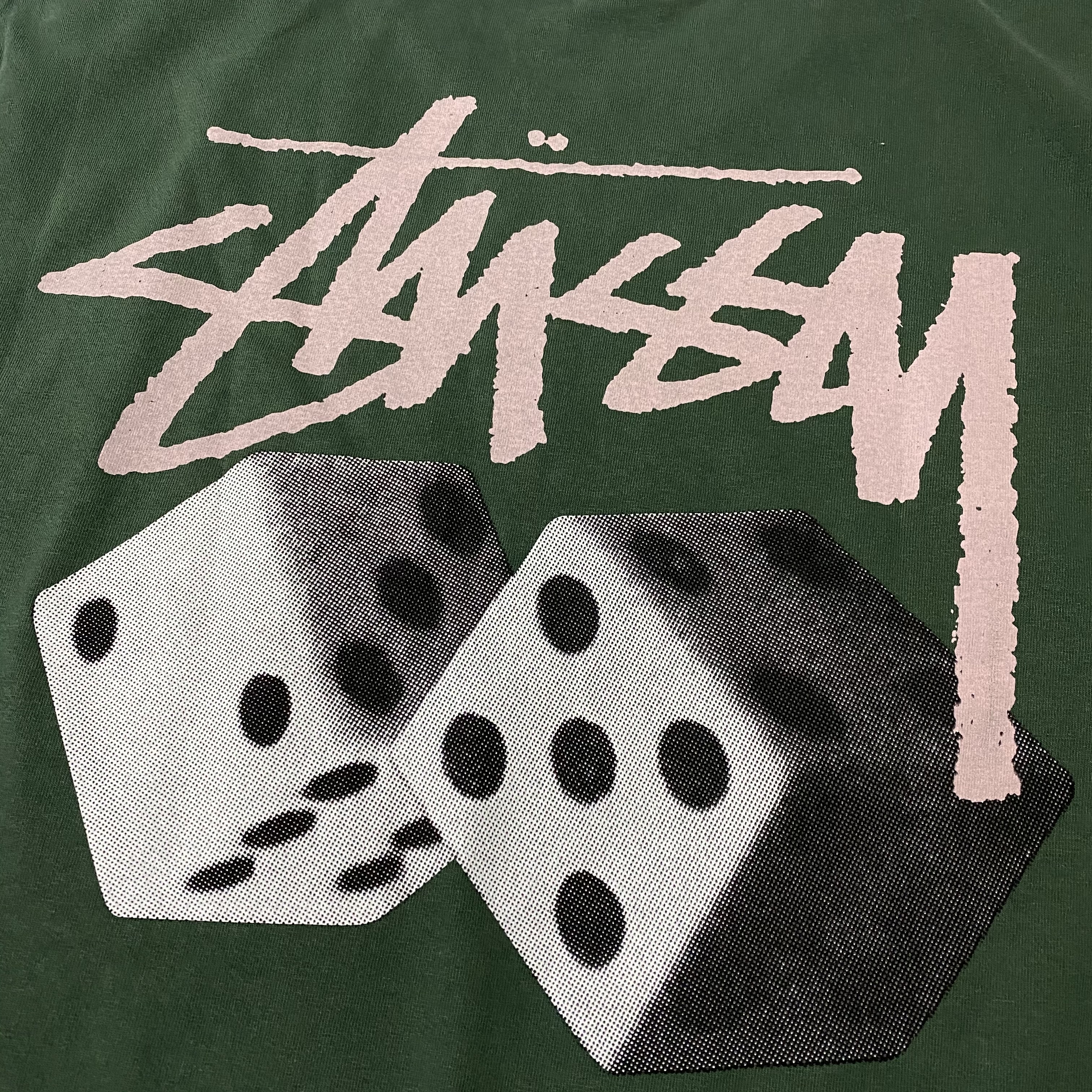 Stussy Roll The Dice Pigment Dyed T-Shirt Pine 착용 스타일 - 2