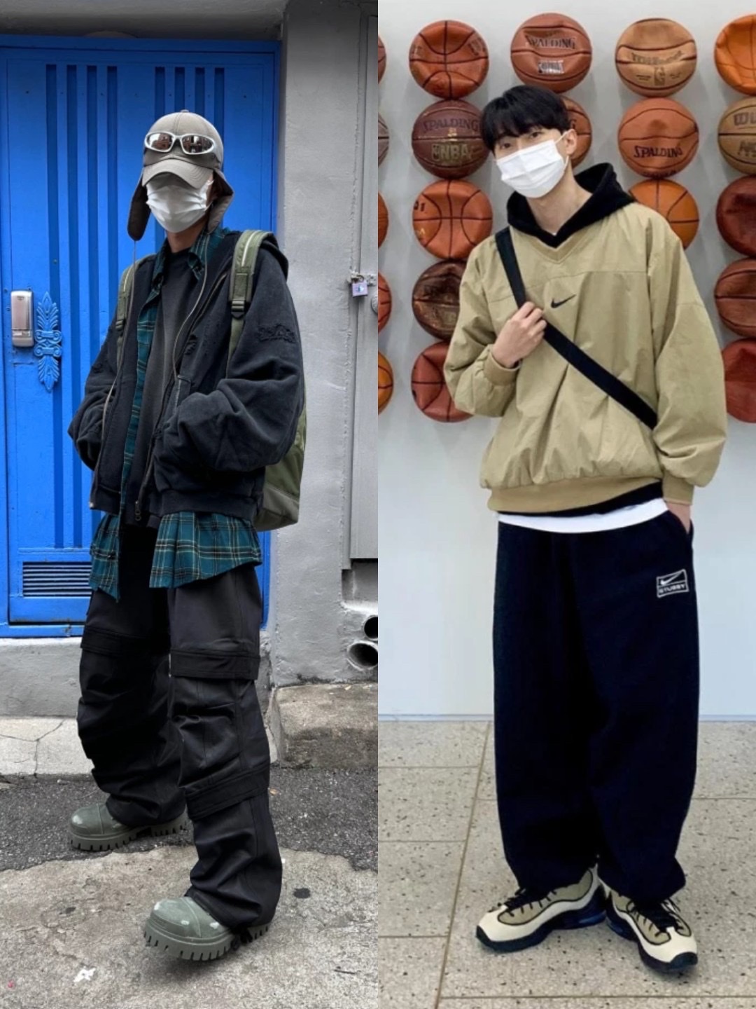 Farfromwhat Far Layered Work Pants Coated Black, Undermycar Dtrange Dead Starange Destroyed Bomber Obsidian - 23SS 착용 스타일 - 2