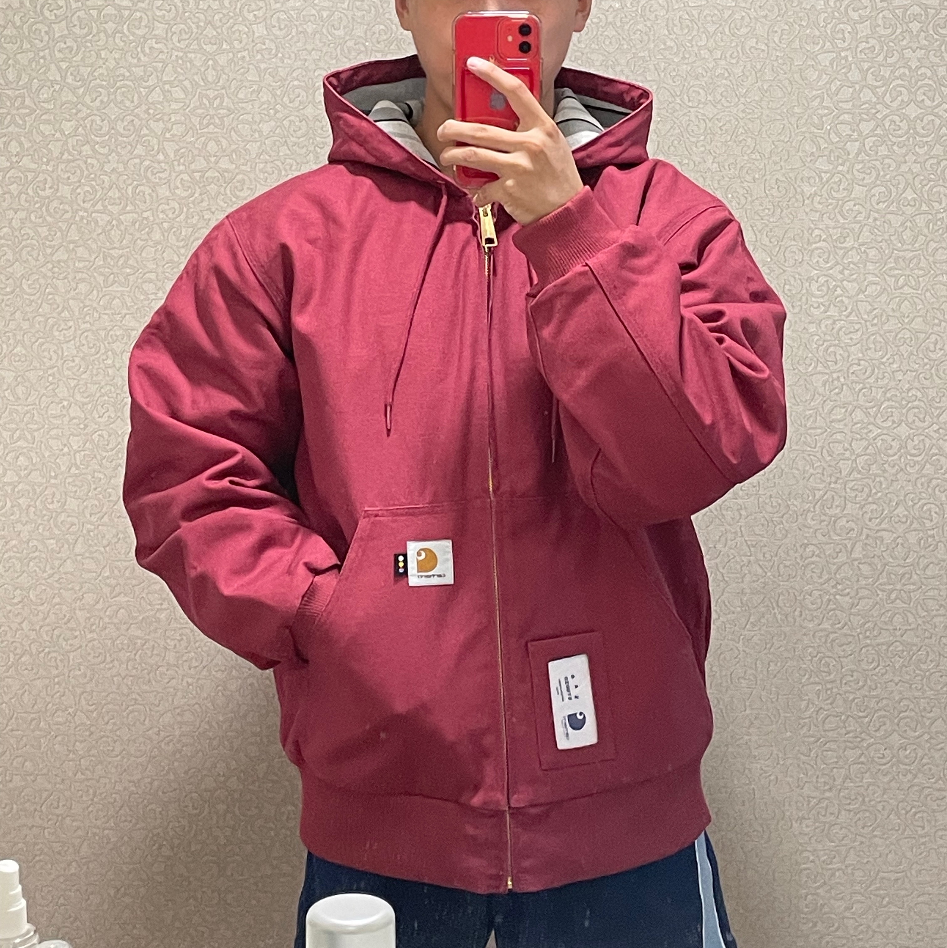 Carhartt WIP x IAB Studio OG Active Jacket Earth Red 착용 스타일 - 2