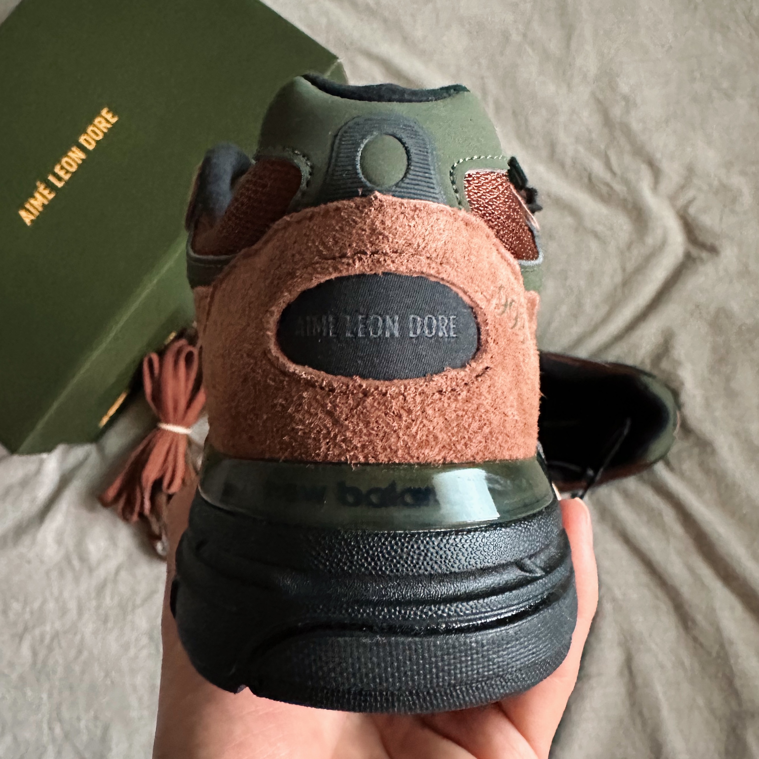 New Balance x Aime Leon Dore 993 Made in USA Brown 착용 스타일 - 6
