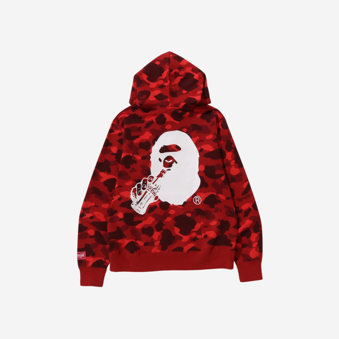 BAPE x Coca Cola Color Camo Ape Head Pullover Hoodie Red 상세 이미지 1