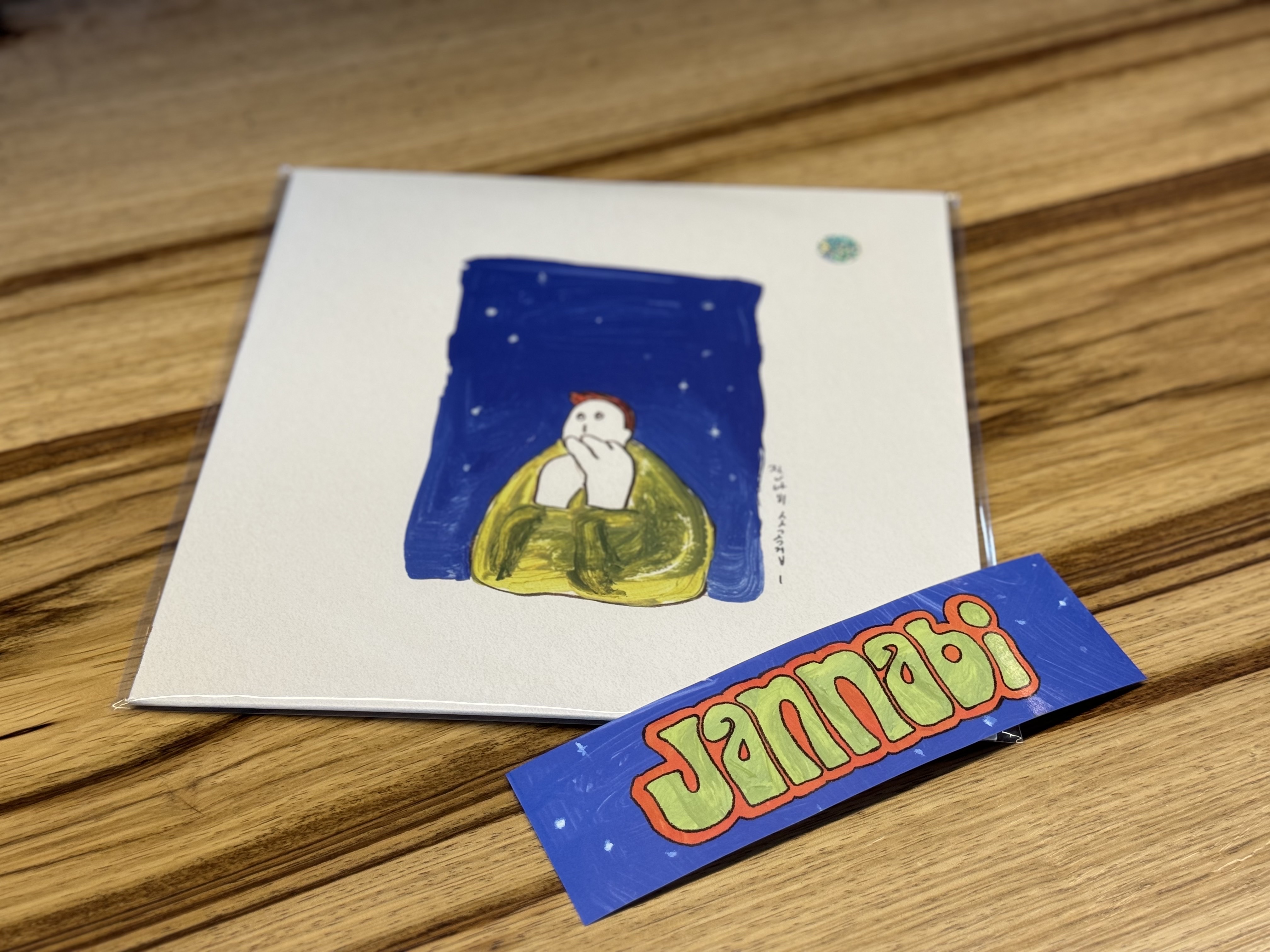 Jannabi's Small Pieces I LP Clear & Blue Splatter Mix 착용 스타일 - 1