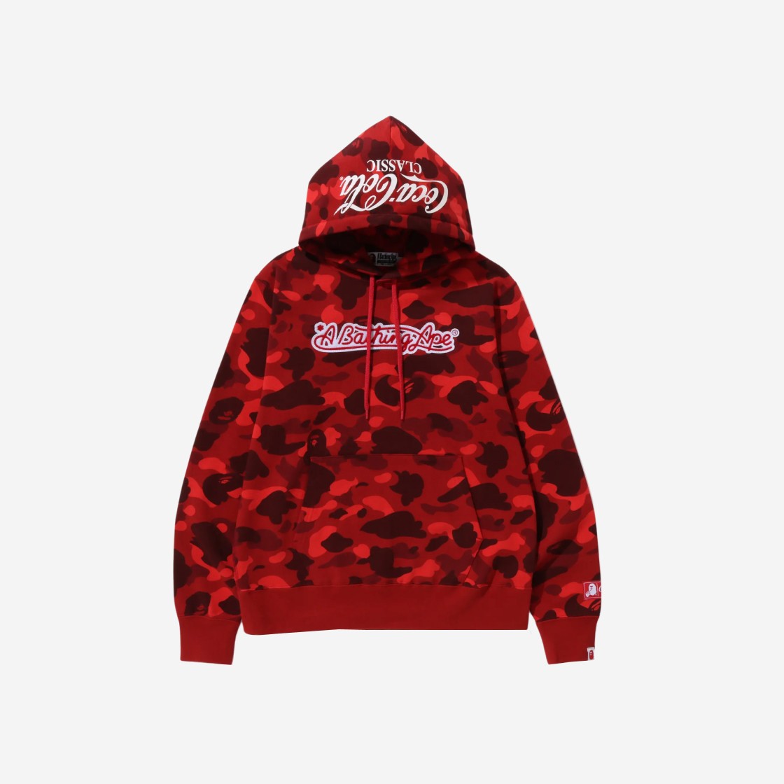 BAPE x Coca Cola Color Camo Ape Head Pullover Hoodie Red 상세 이미지 2