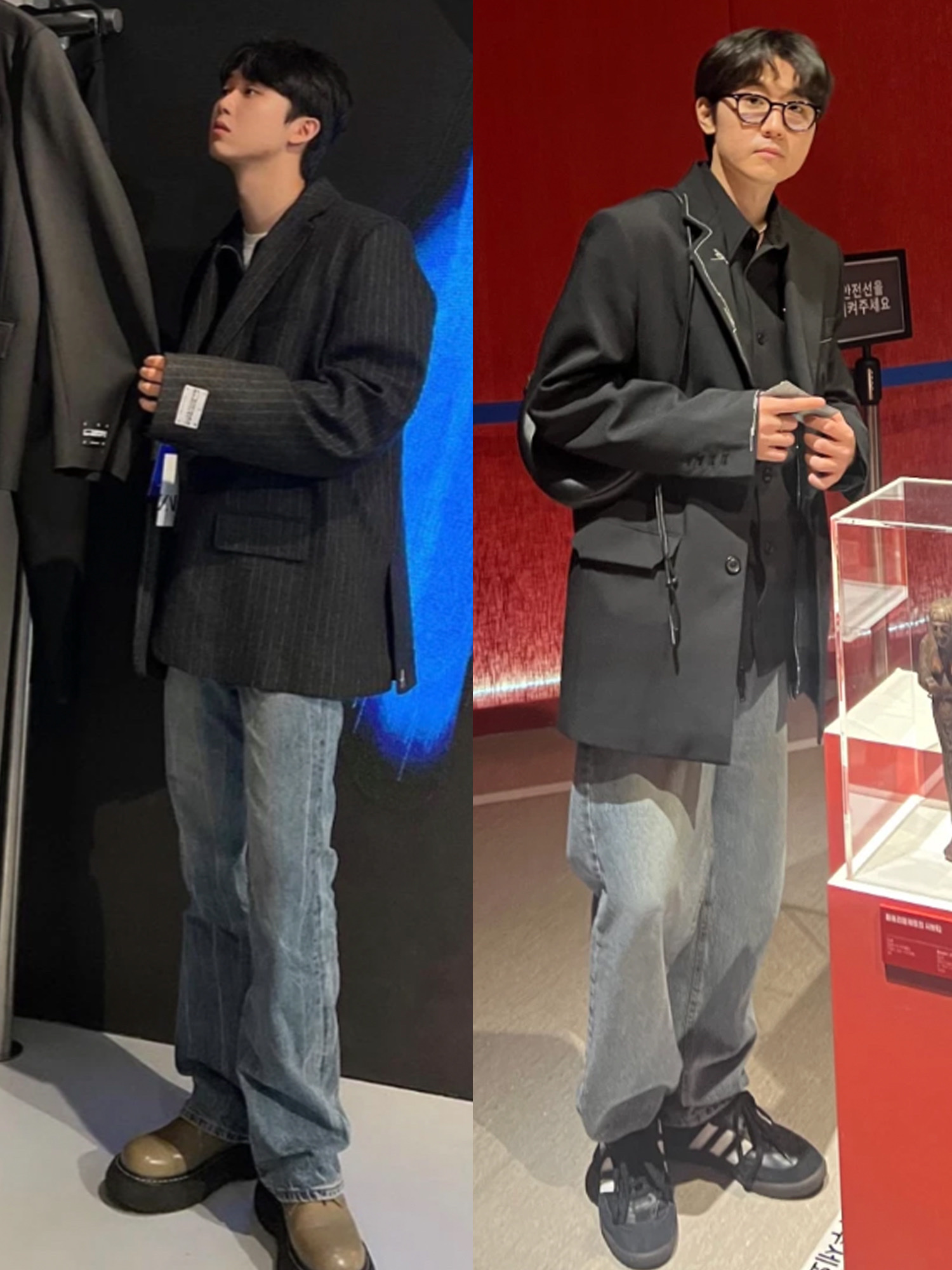 Zara x Ader Error Oversize Blazer Black, New Balance 992 Made in USA Grey - D Standard 착용 스타일 - 2