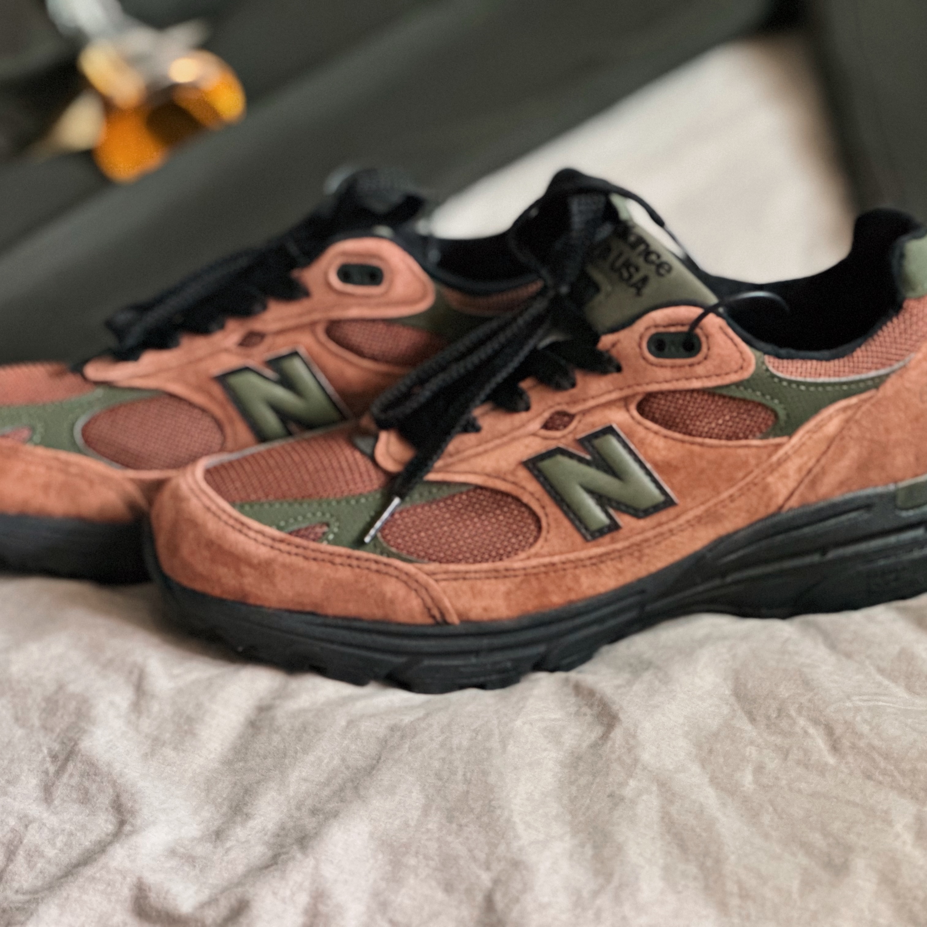 New Balance x Aime Leon Dore 993 Made in USA Brown 착용 스타일 - 3