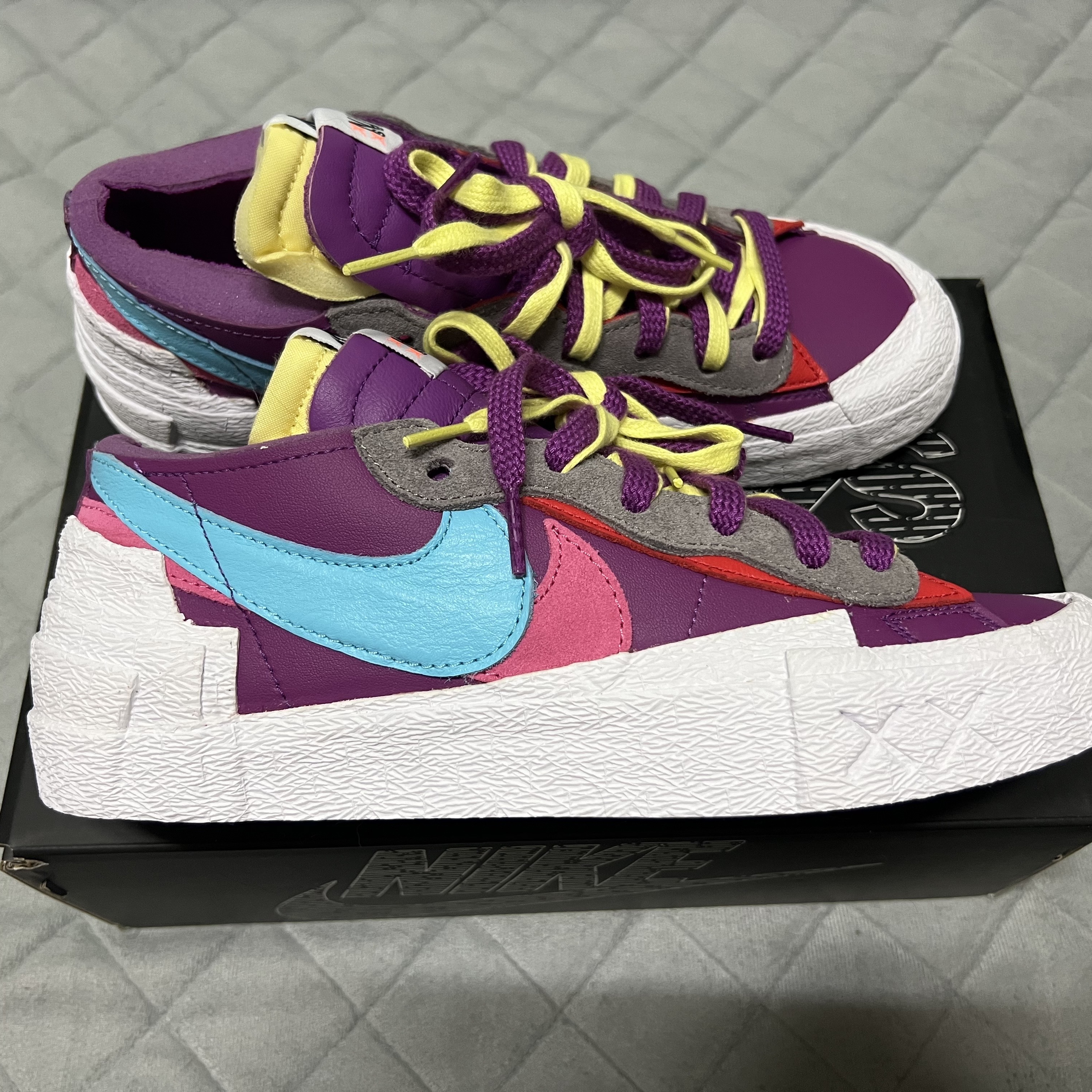 Nike x Sacai x Kaws Blazer Low Purple Dusk 착용 스타일 - 2
