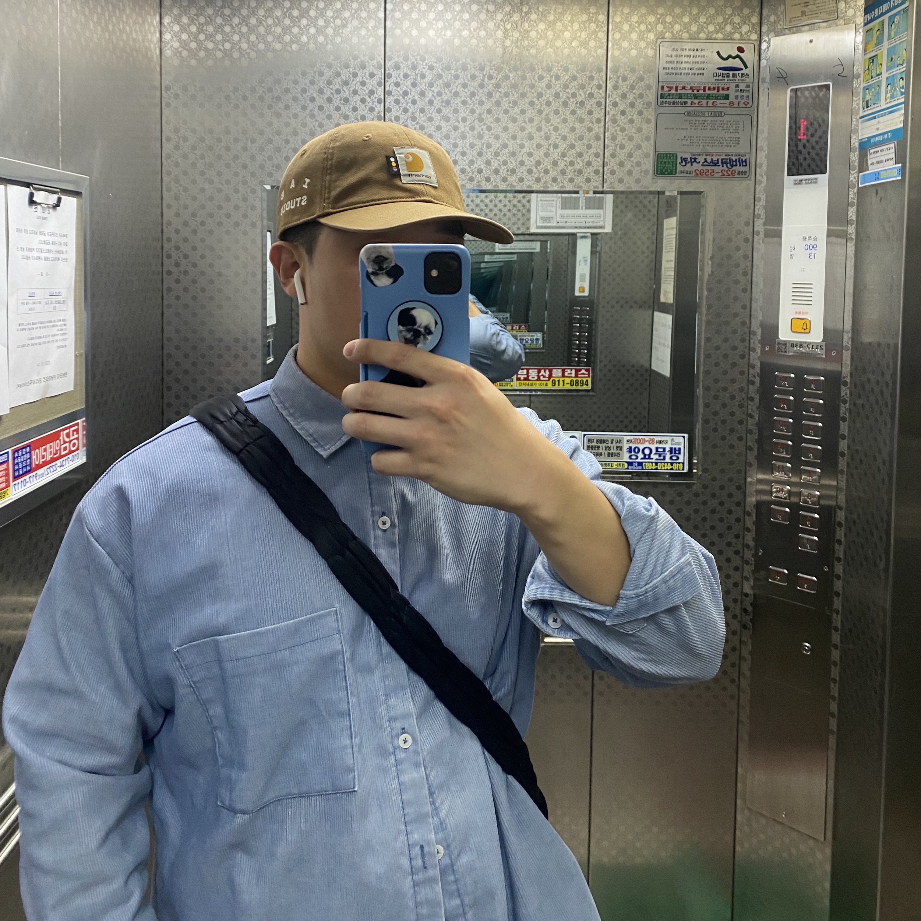 Carhartt WIP x IAB Studio Canvas 6-Panel Cap Hamilton Brown 착용 스타일