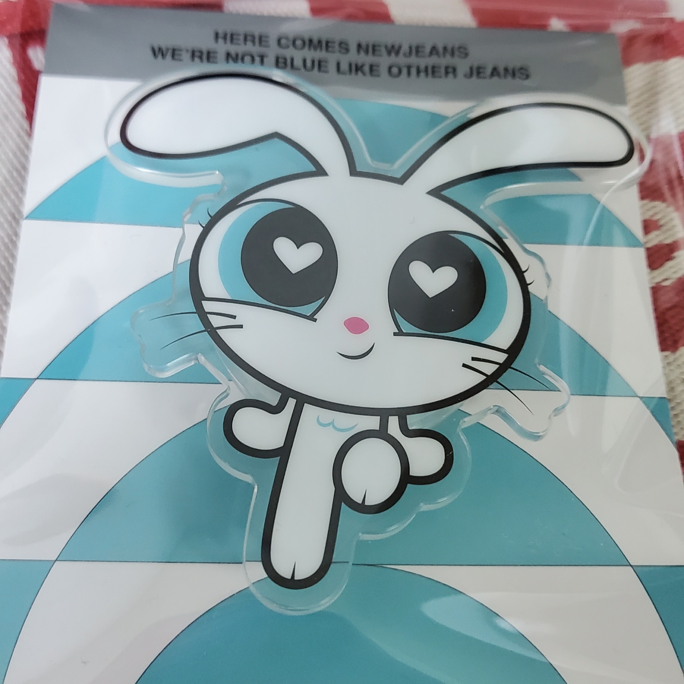 NewJeans x The Powerpuff Girls Acrylic Smarttok Bunny 착용 스타일