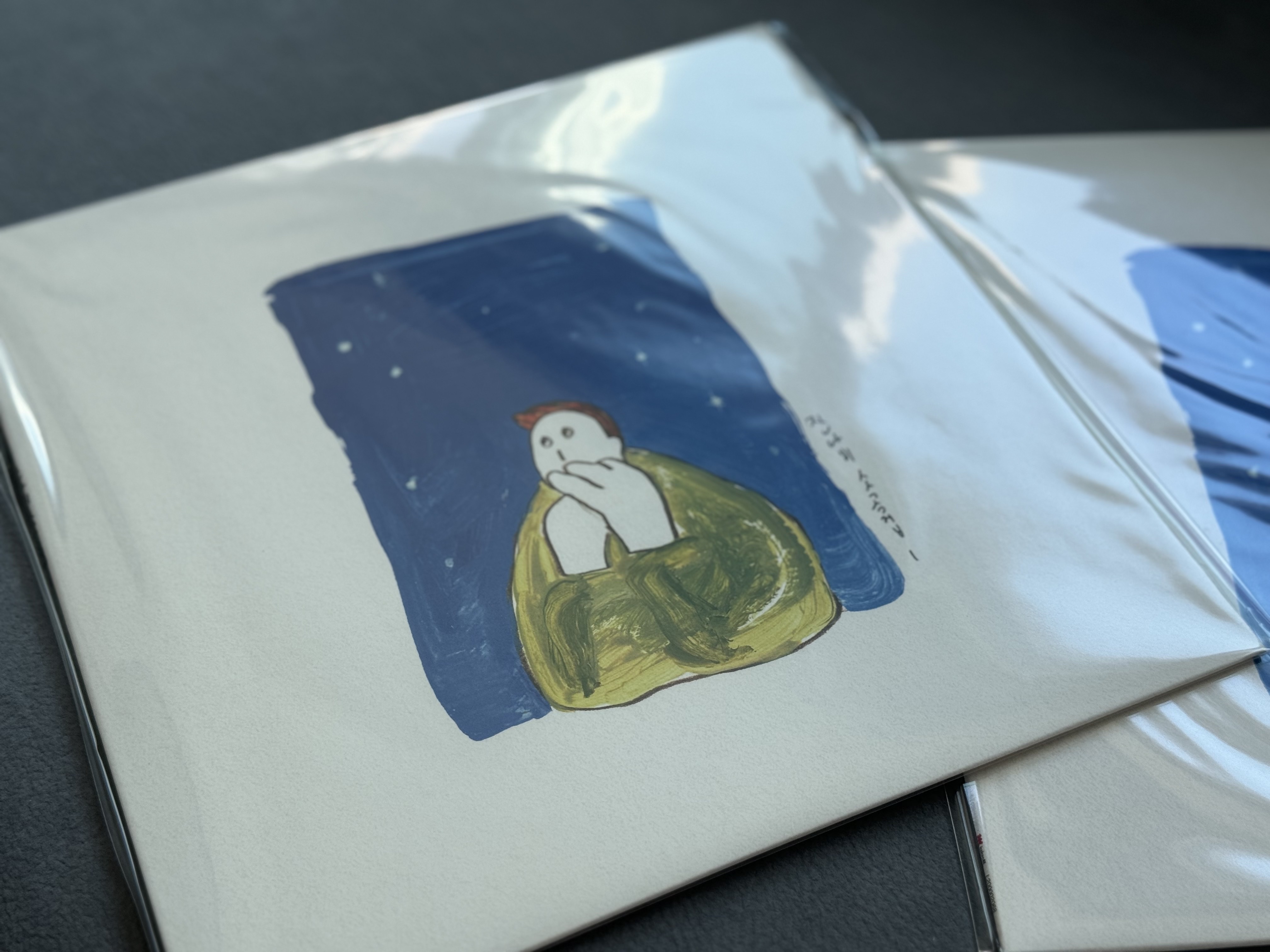 Jannabi's Small Pieces I LP White & Blue Splatter Mix 착용 스타일 - 1