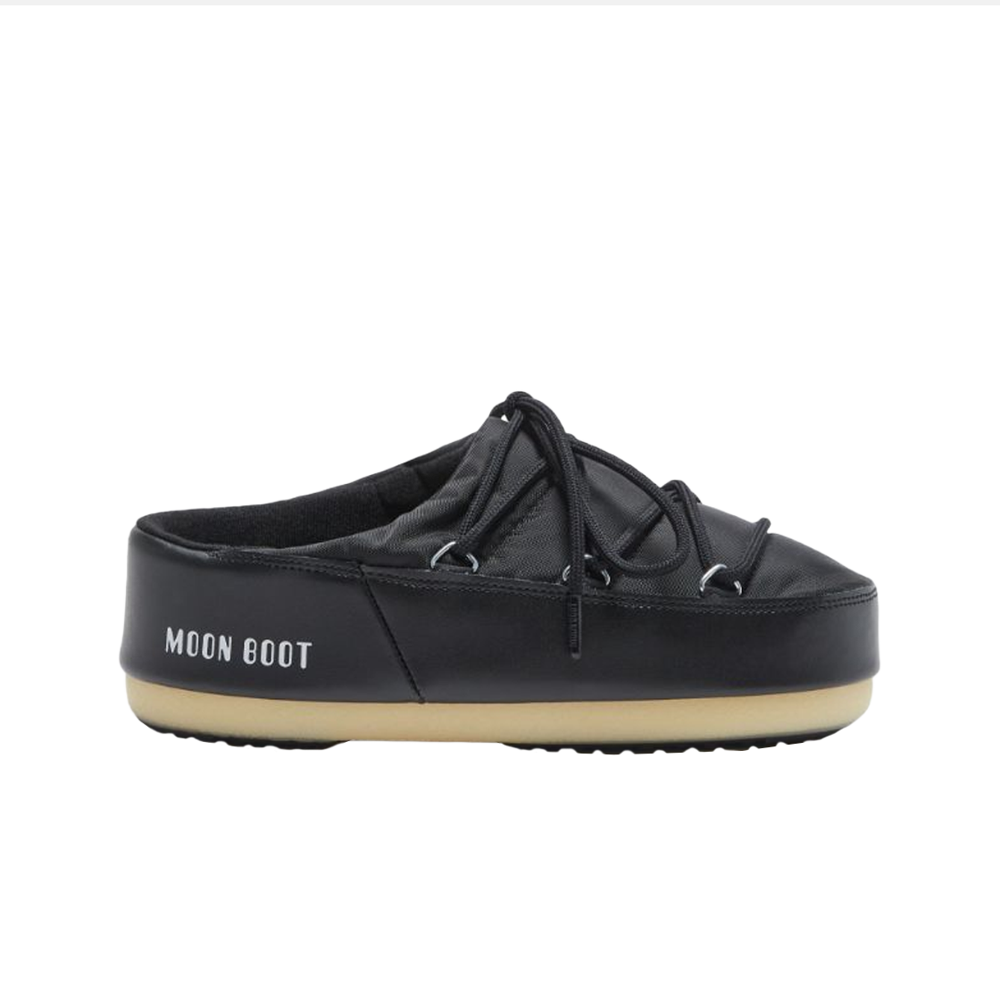 (W) 문부츠 아이콘 뉴 나일론 뮬 블랙((W) Moon Boot Icon New Nylon Mule Black)