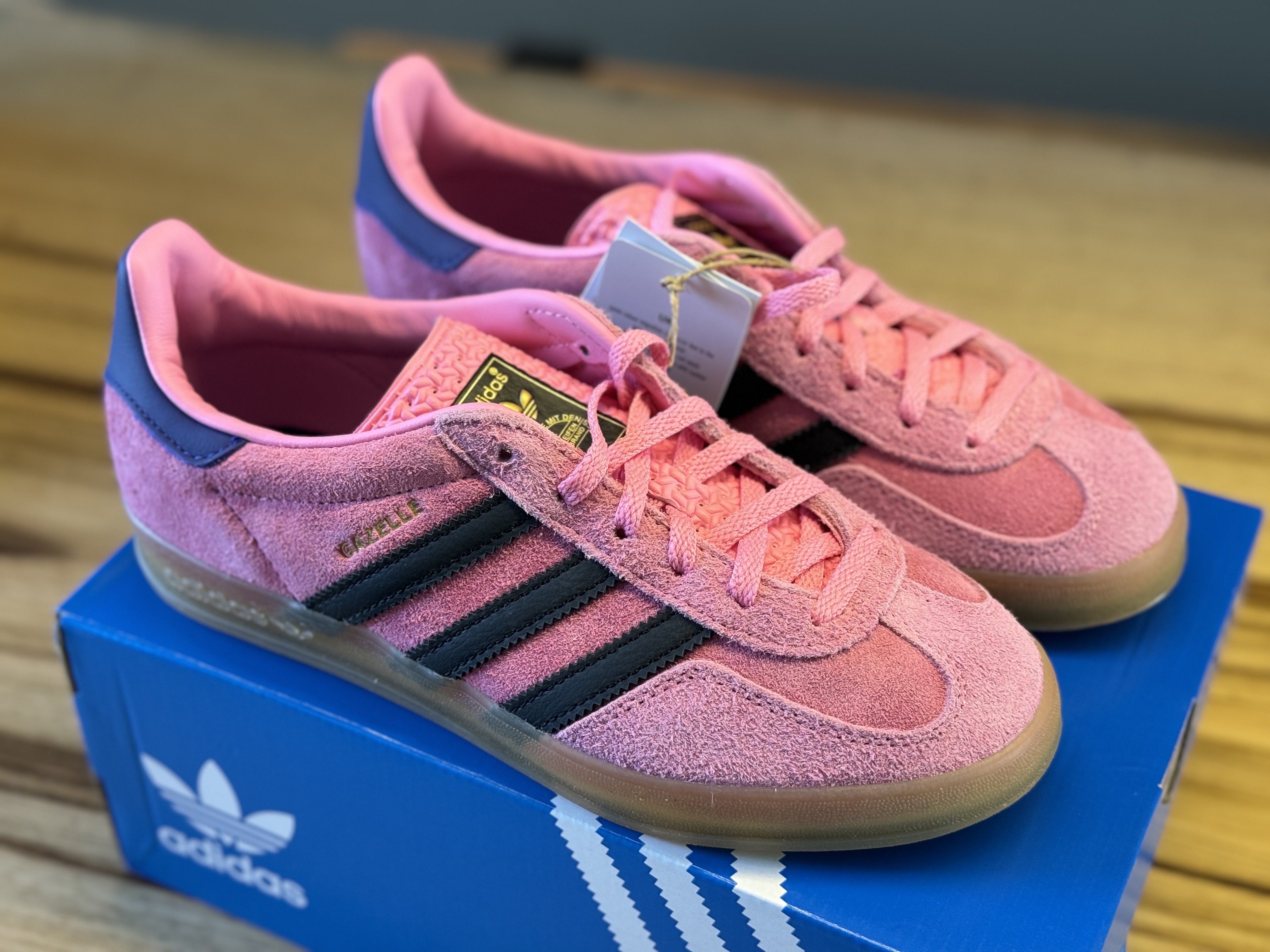 (W) Adidas Gazelle Indoor Bliss Pink 착용 스타일 - 2