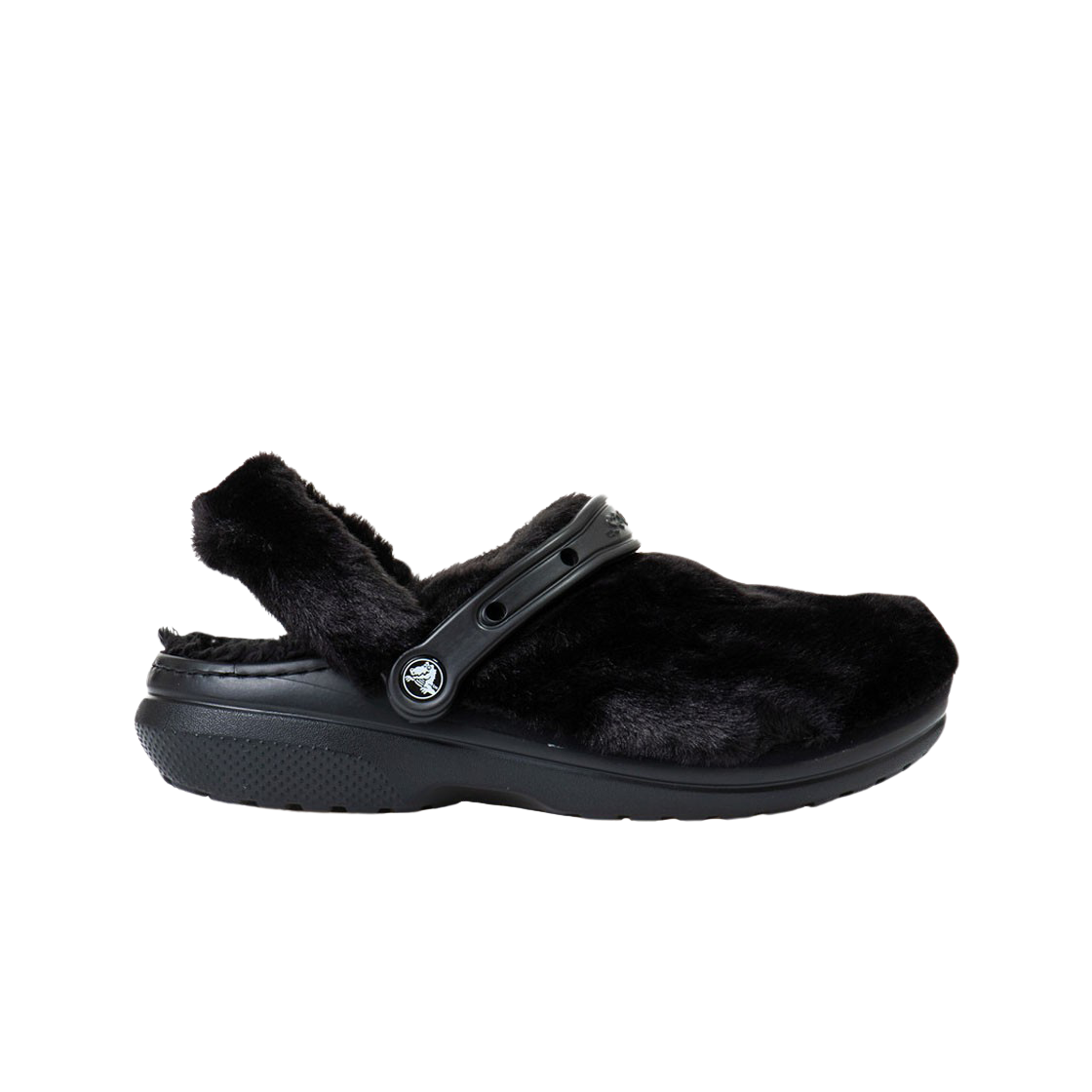 207303-001 Crocs Classic Fur Sure Clog Black