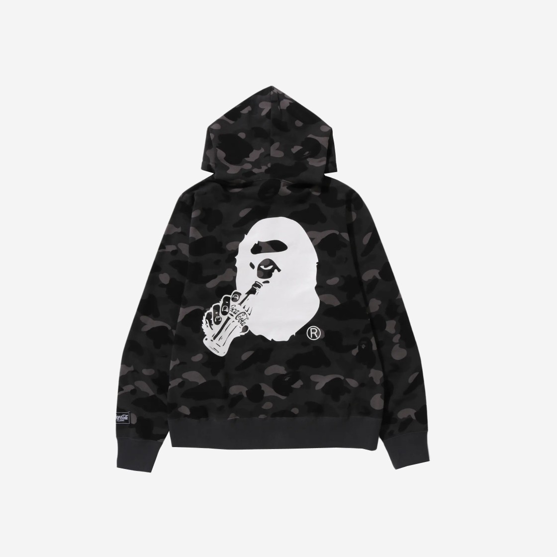 BAPE x Coca Cola Color Camo Ape Head Pullover Hoodie Black 상세 이미지 1