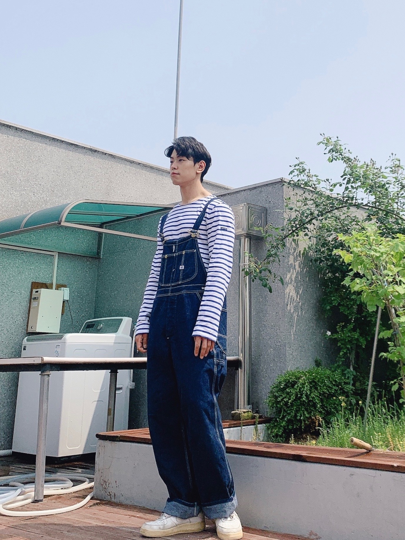Nike Air Force 1 '07 Low White, Saint James Guildo R A Striped Sailor Long Sleeve T-Shirt Chanvre Royal 착용 스타일