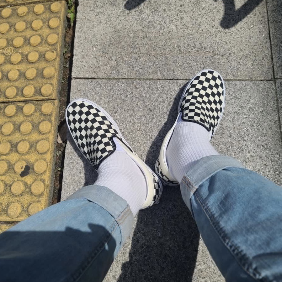 Vans Vault OG Classic Slip-On Checkerboard 착용 스타일