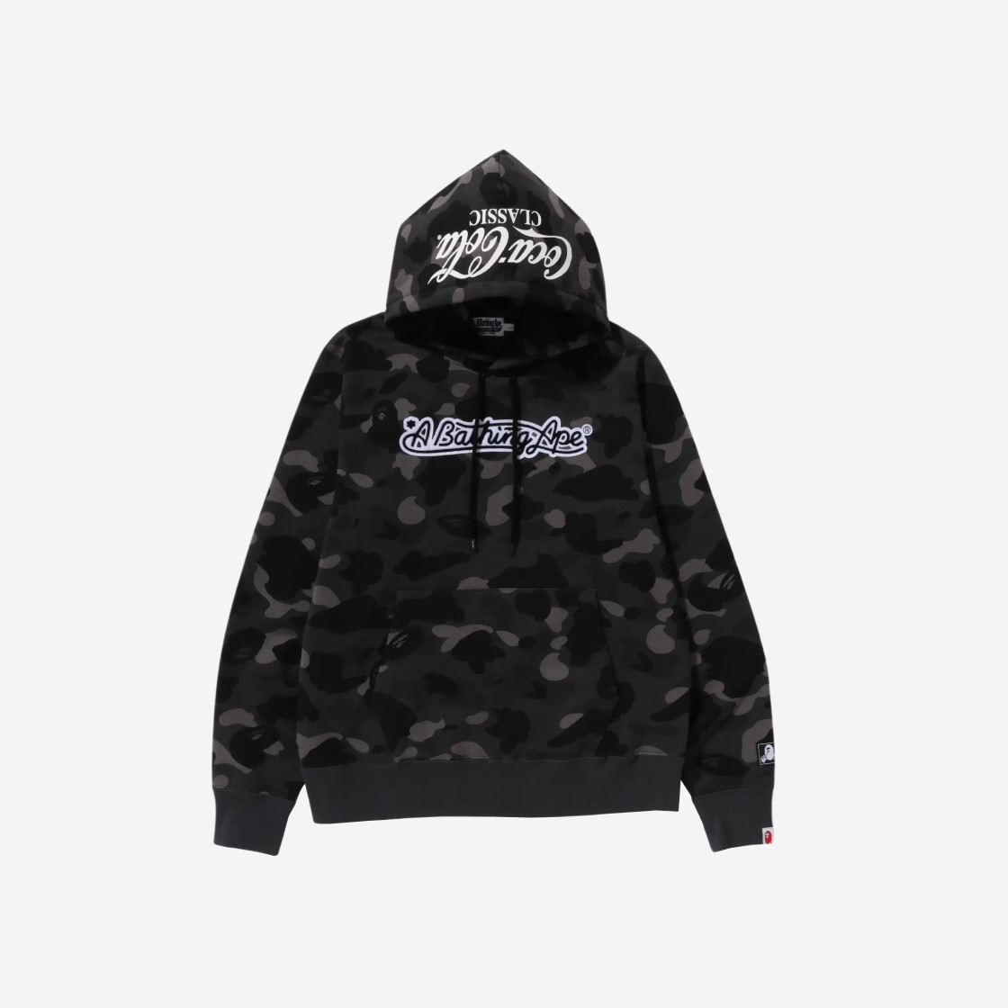 BAPE x Coca Cola Color Camo Ape Head Pullover Hoodie Black 상세 이미지 2