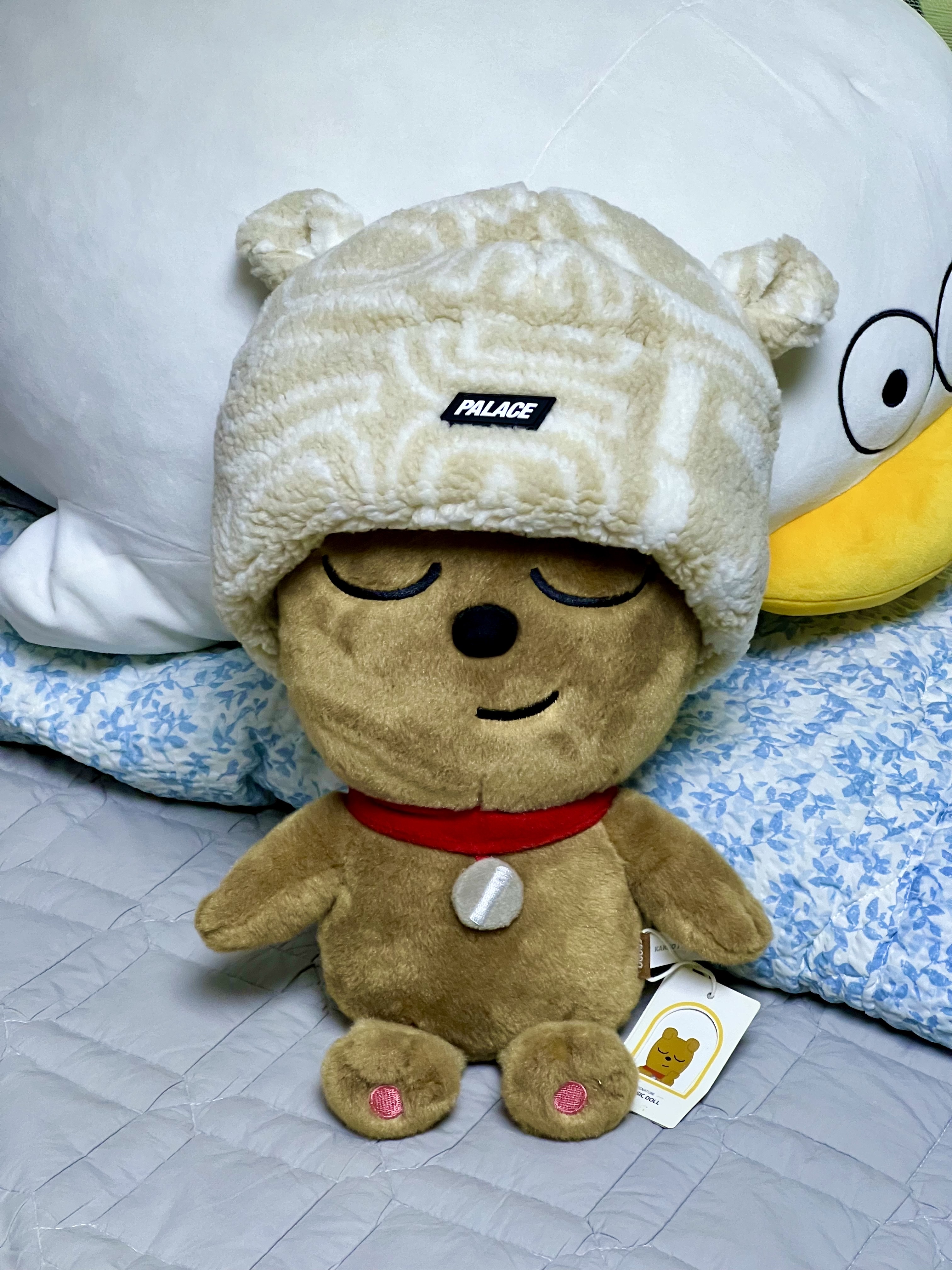Palace Joyrex Fleece Ears Beanie Stone - 23FW 착용 스타일 - 2