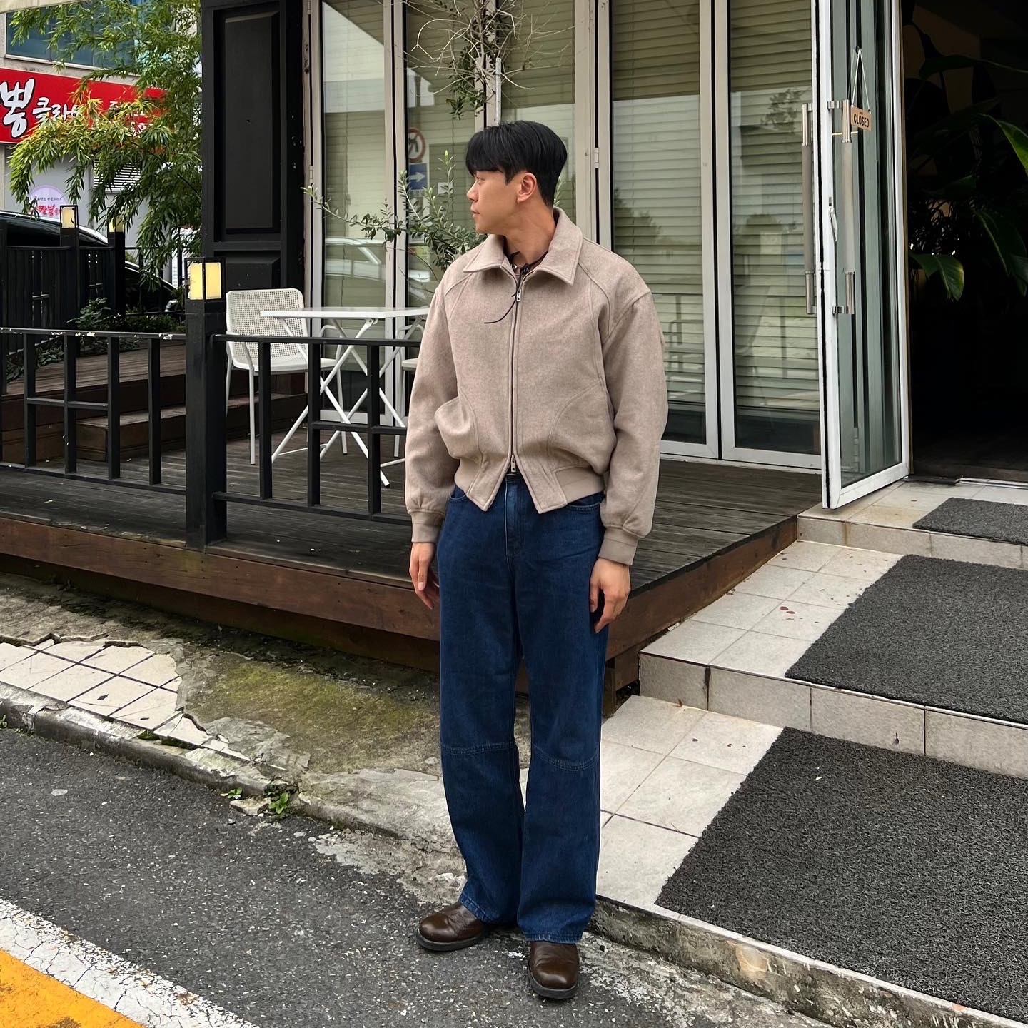 Our Legacy Camion Boot Olive Leather 착용 스타일 - 1