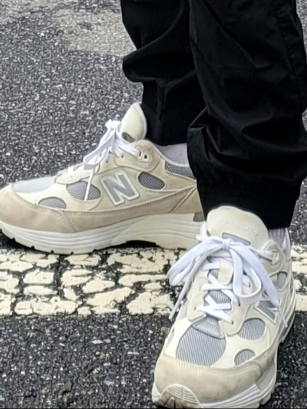 New Balance 992 Made in USA White Silver 착용 스타일