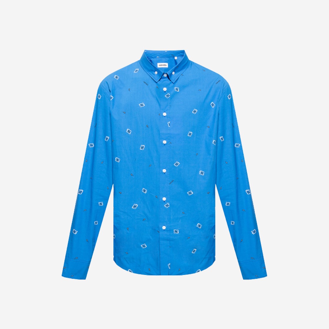 Kenzo Paisley Print Cotton Shirt Blue 상세 이미지 1