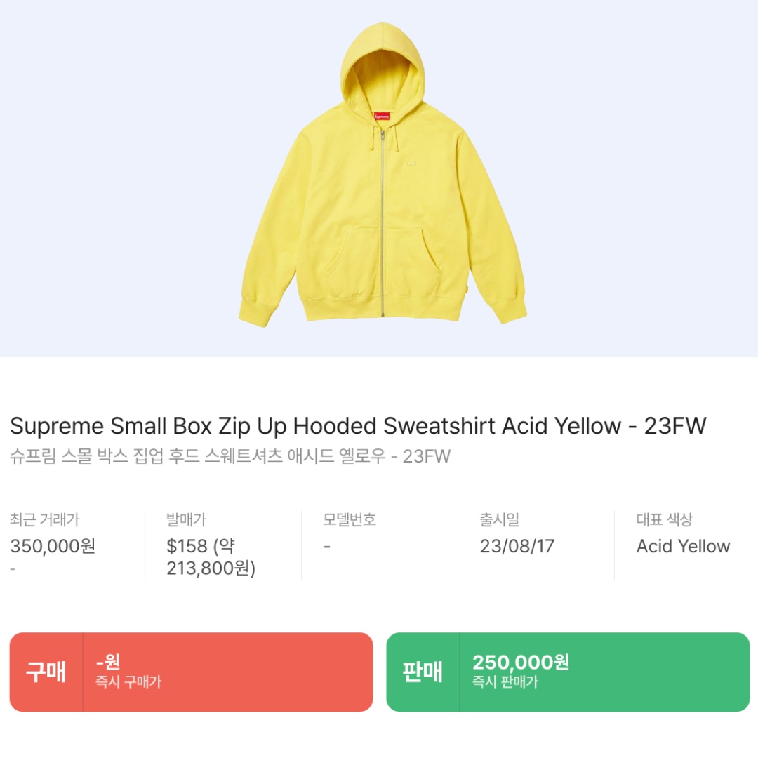 Supreme Small Box Zip Up Hooded Sweatshirt Flowers - 23FW, Supreme Small Box Zip Up Hooded Sweatshirt Acid Yellow - 23FW 착용 스타일 - 5
