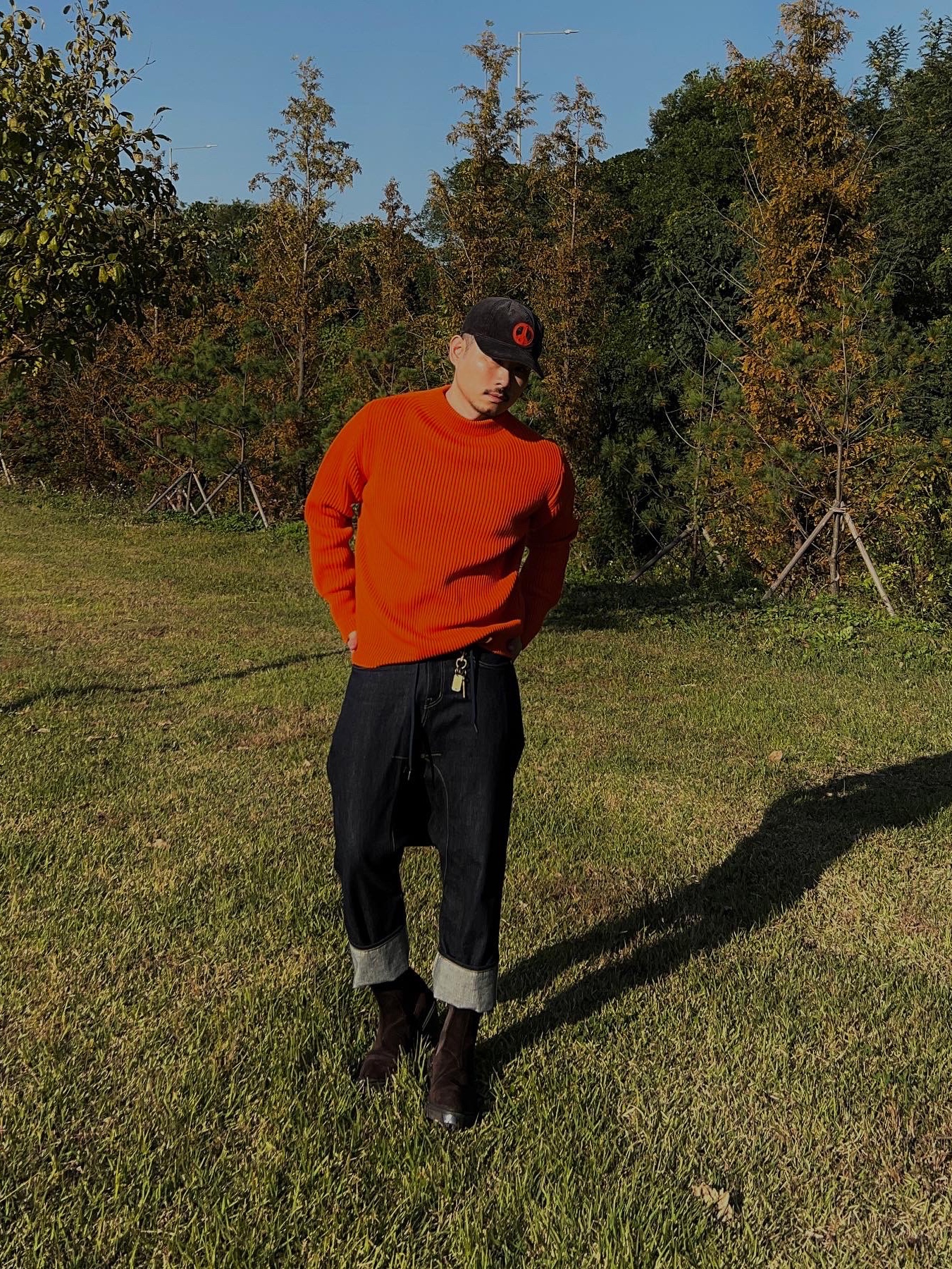 Andersen Andersen Seaman Sweater Orange 착용 스타일 - 1