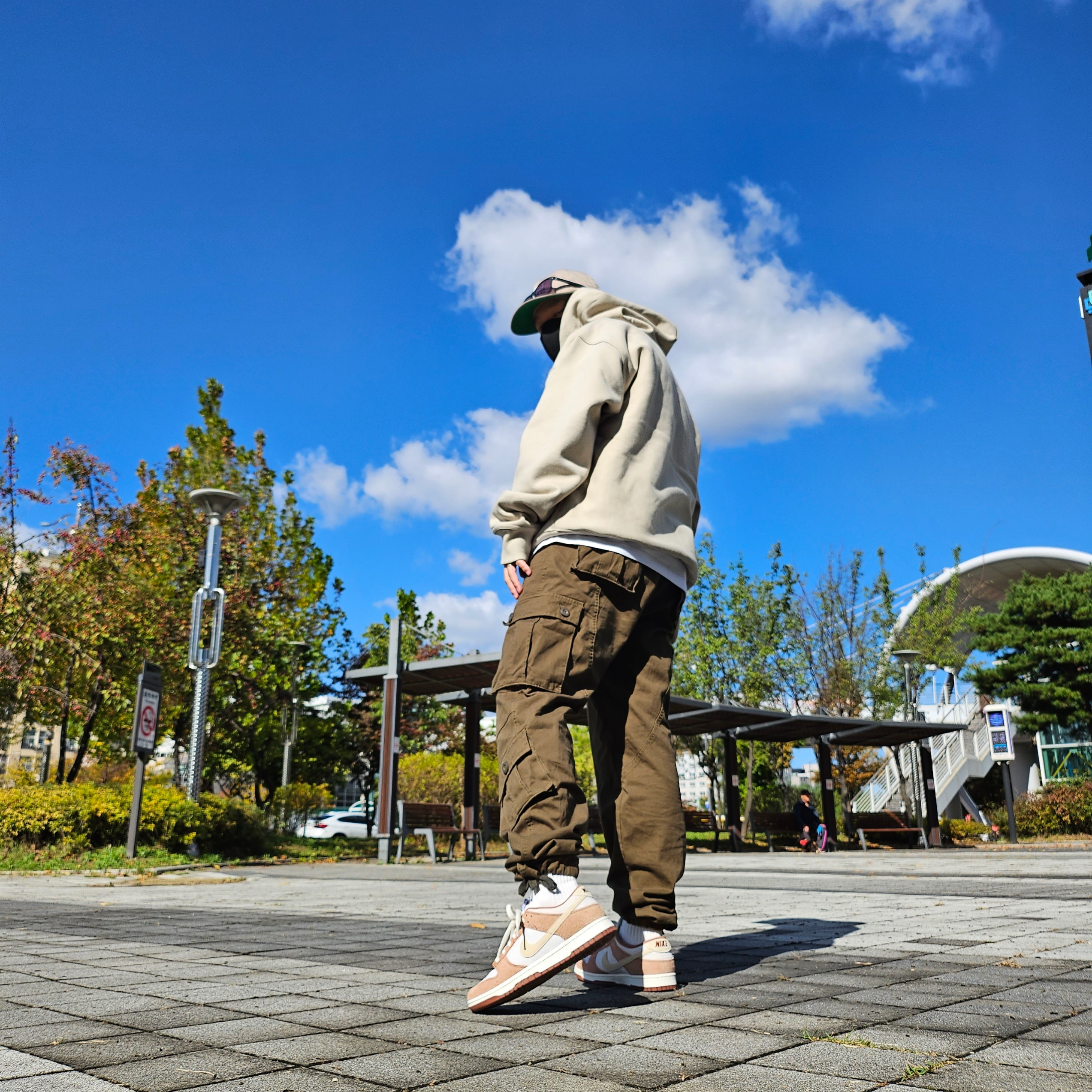 Stussy Basic Strapback Cap Khaki, Nike Dunk Low Pro Premium Medium Curry 착용 스타일 - 1