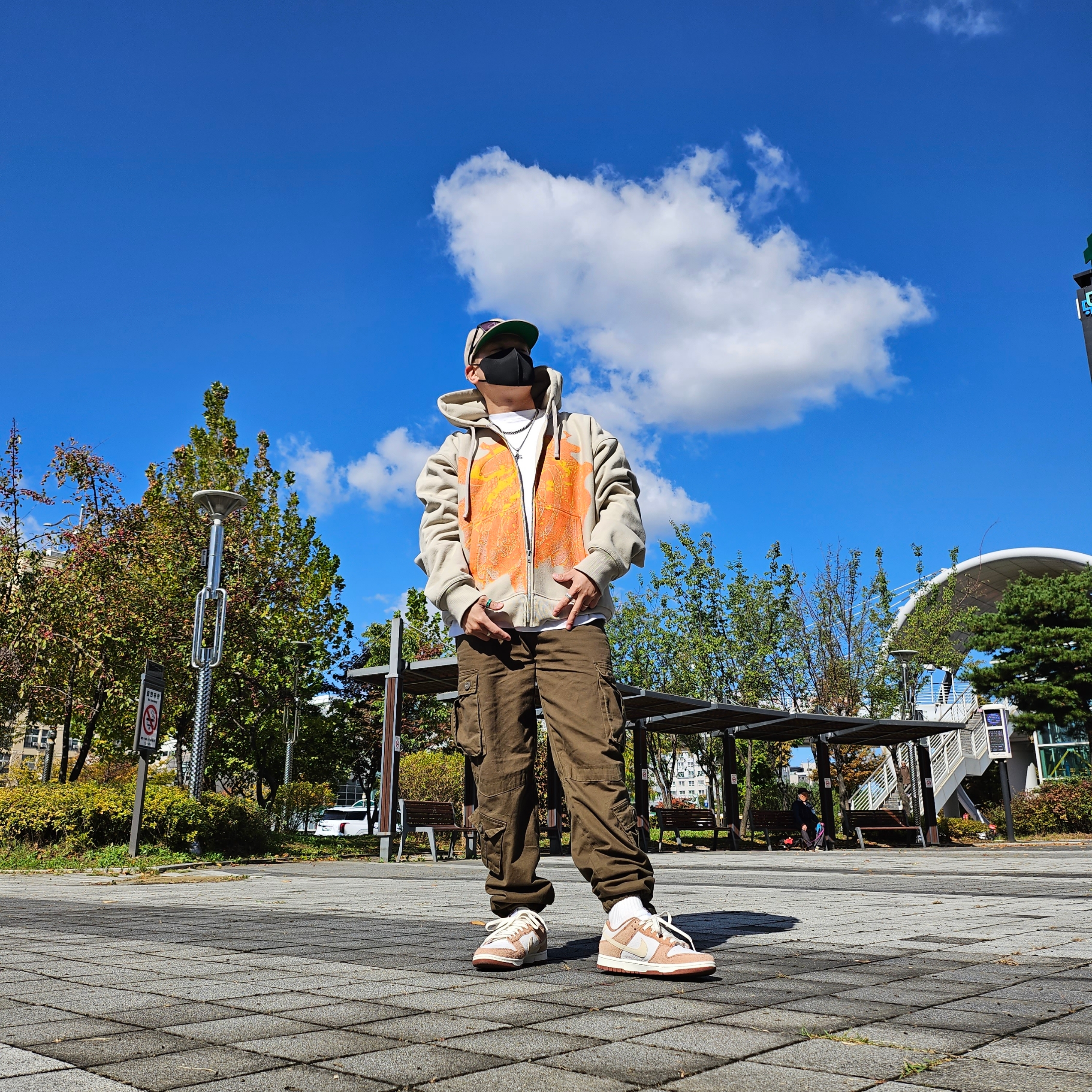 Stussy Basic Strapback Cap Khaki, Nike Dunk Low Pro Premium Medium Curry 착용 스타일 - 2