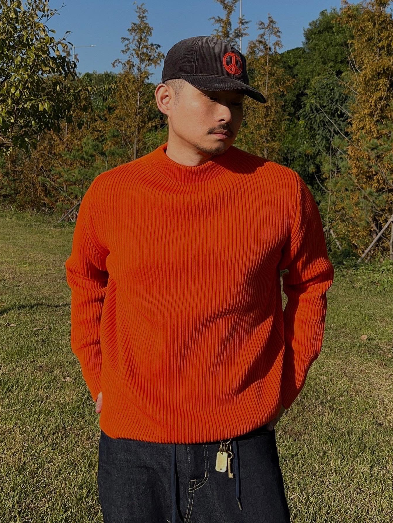 Andersen Andersen Seaman Sweater Orange 착용 스타일 - 3