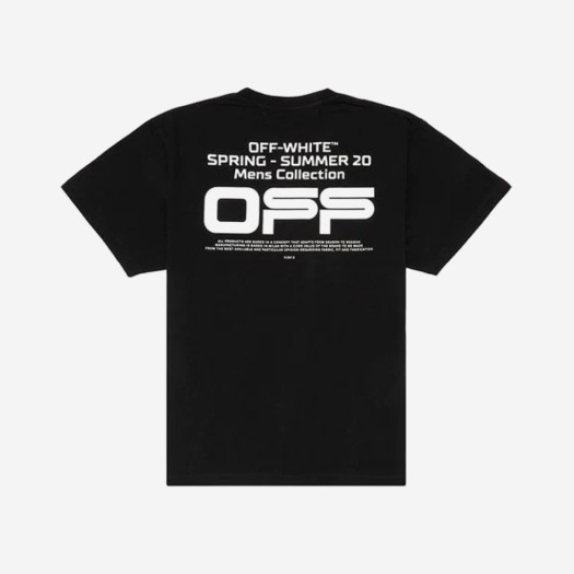 오프화이트 웨이비 라인 숏슬리브 티셔츠 블랙