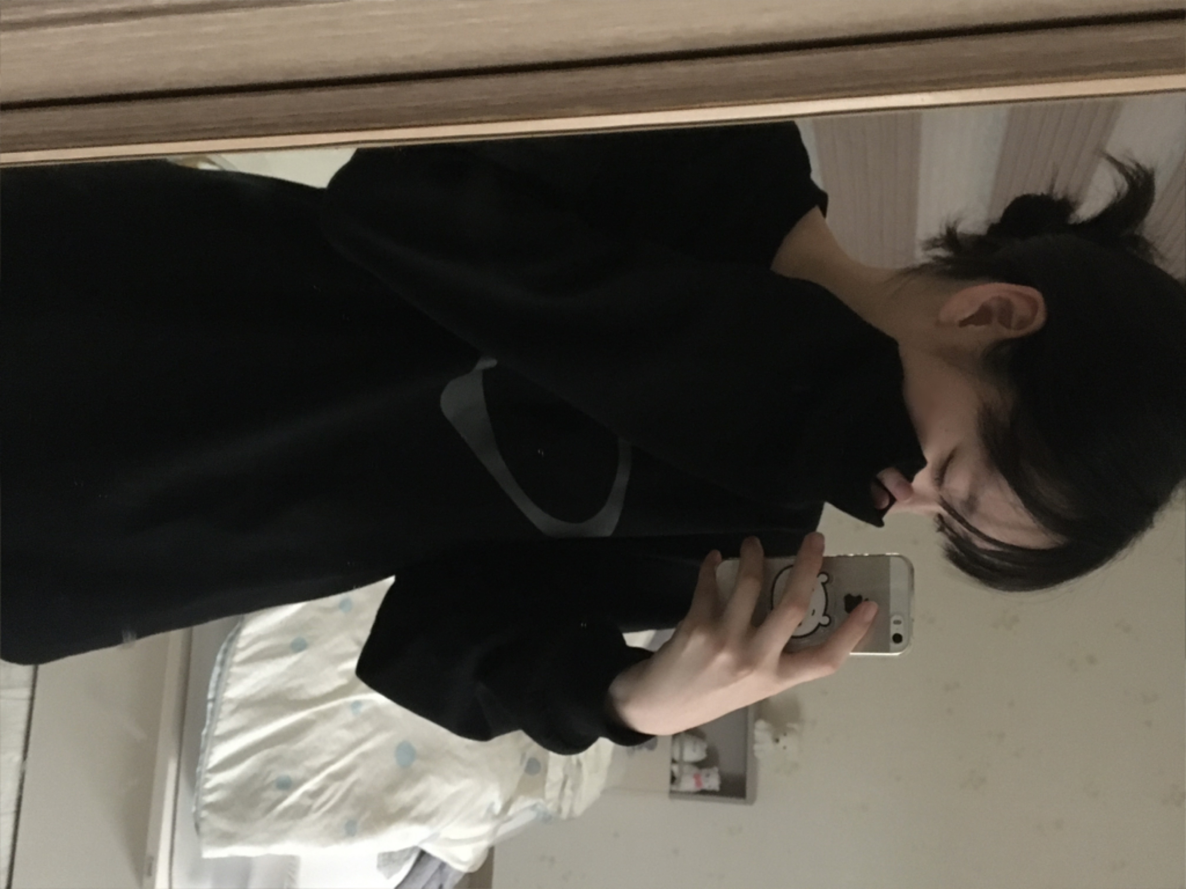 Mischief Rhombus Long Sleeve Black 착용 스타일 - 1