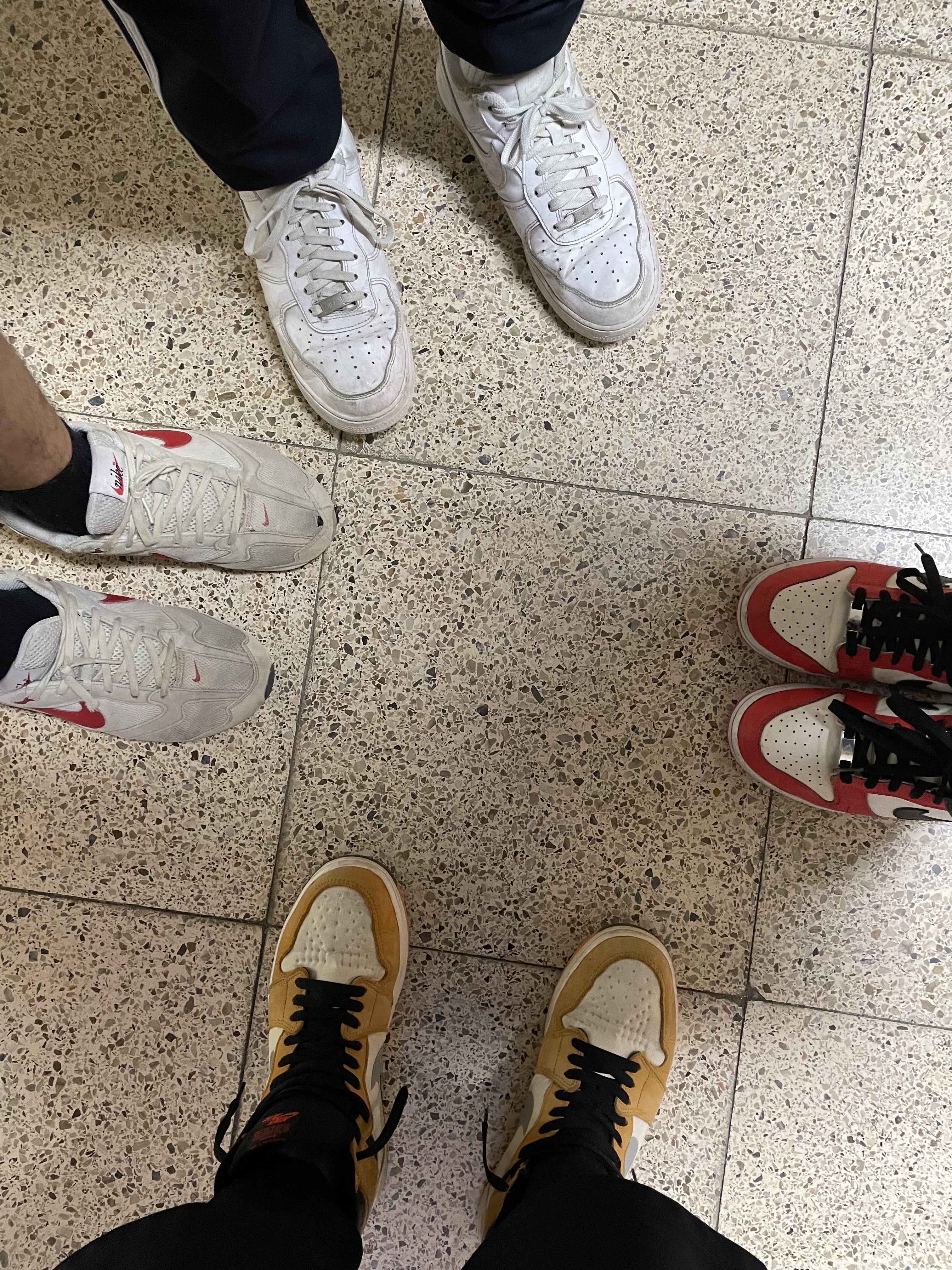 Nike Air Max Dawn Light Bone University Red, Jordan 1 Element Gore-Tex Light Curry 착용 스타일