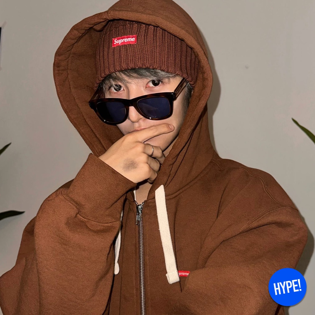 Supreme Small Box Zip Up Hooded Sweatshirt Flowers - 23FW, Supreme Small Box Zip Up Hooded Sweatshirt Acid Yellow - 23FW 착용 스타일 - 6
