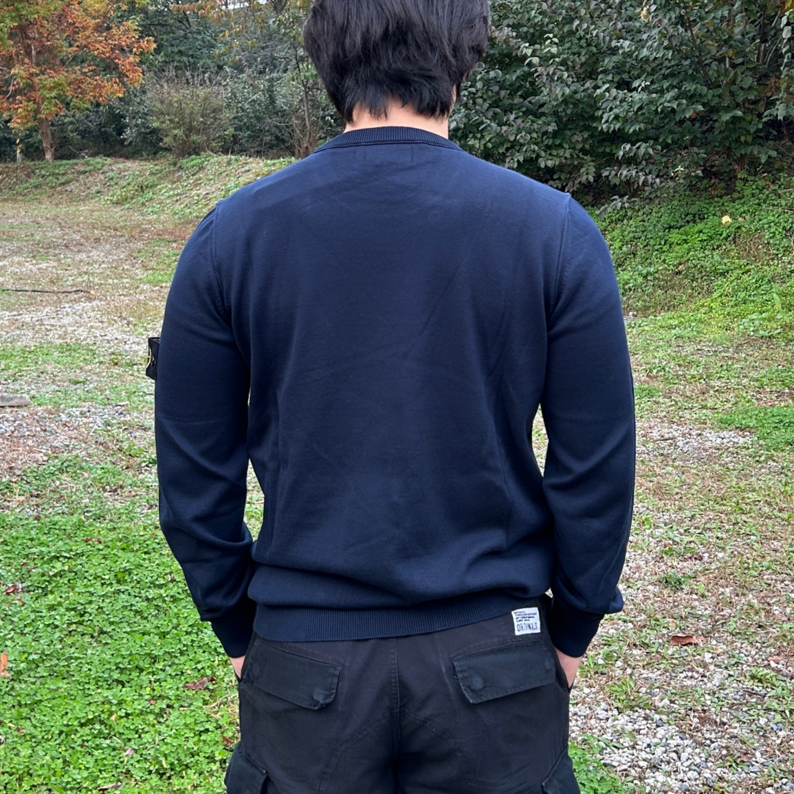 Stone Island 540B2 Soft Cotton Crewneck Knit Navy Blue - 23SS 착용 스타일 - 2