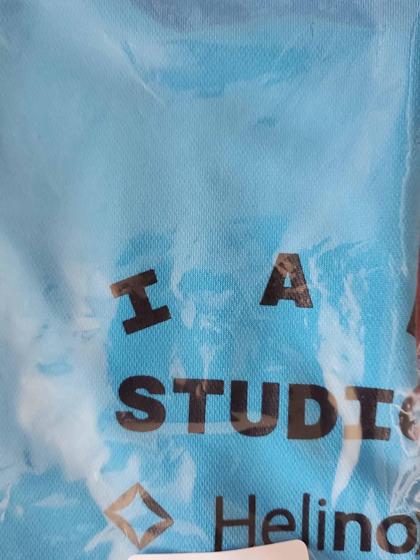 IAB Studio x Helinox T-Shirt Cyan Blue 착용 스타일
