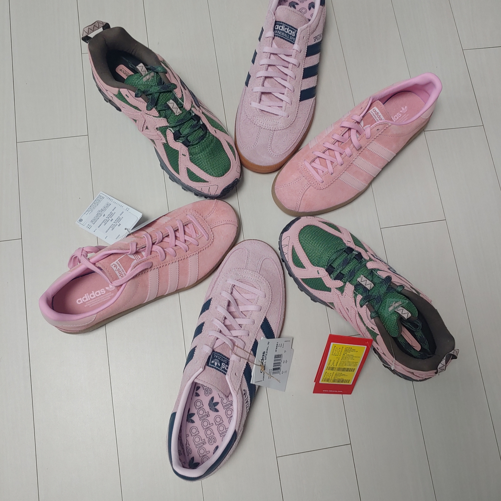 New Balance ML610T Pink Moon - D Standard, (W) Adidas Spezial Handball Clear Pink 착용 스타일 - 3
