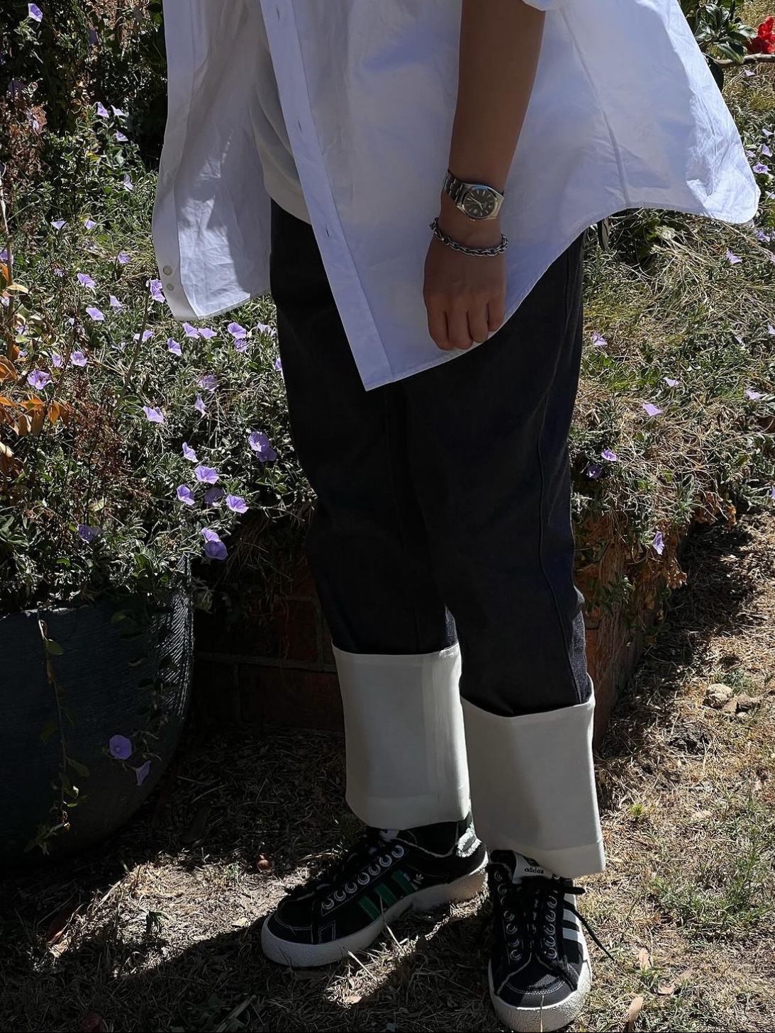 Adidas x Song for the Mute Campus 80s Bliss Core Black, Adidas x Song for the Mute Campus 80s Core Black Cream White 착용 스타일 - 2