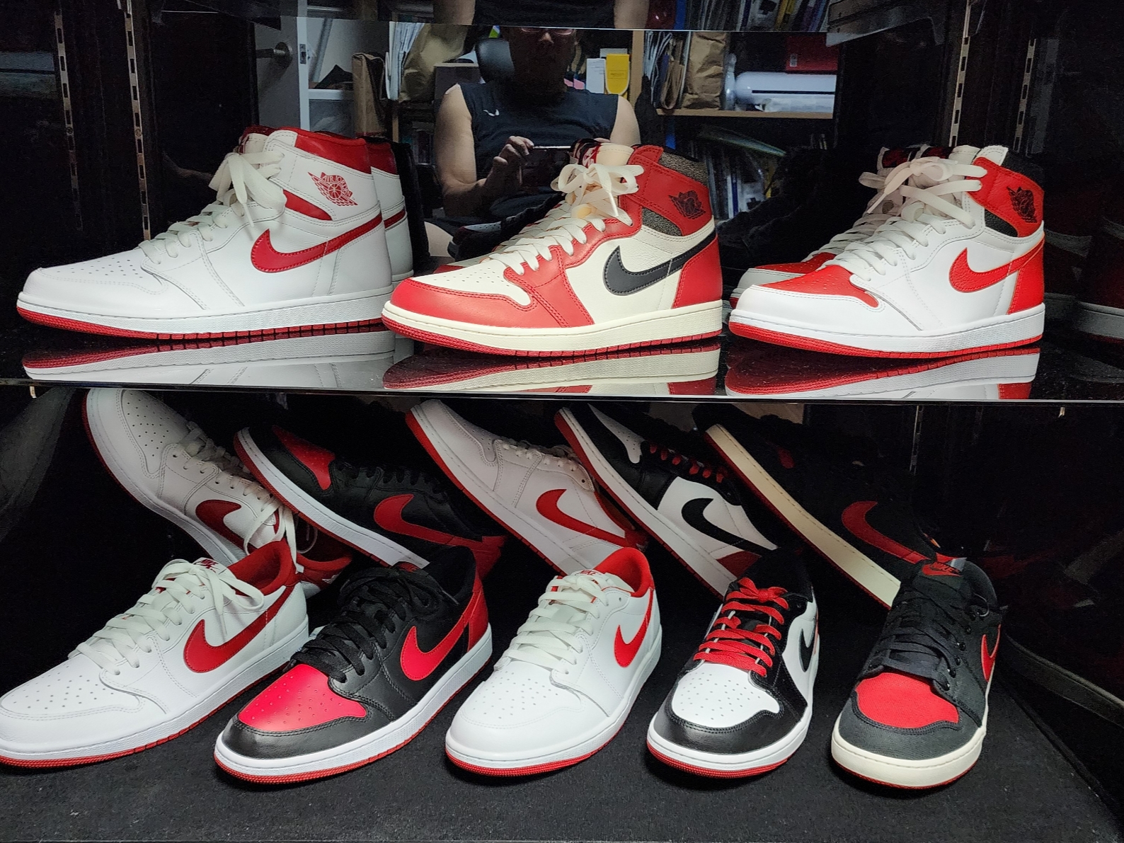 Jordan 1.5 Retro Bred, Jordan 1 Retro High OG Bred Banned 2016 착용 스타일 - 4