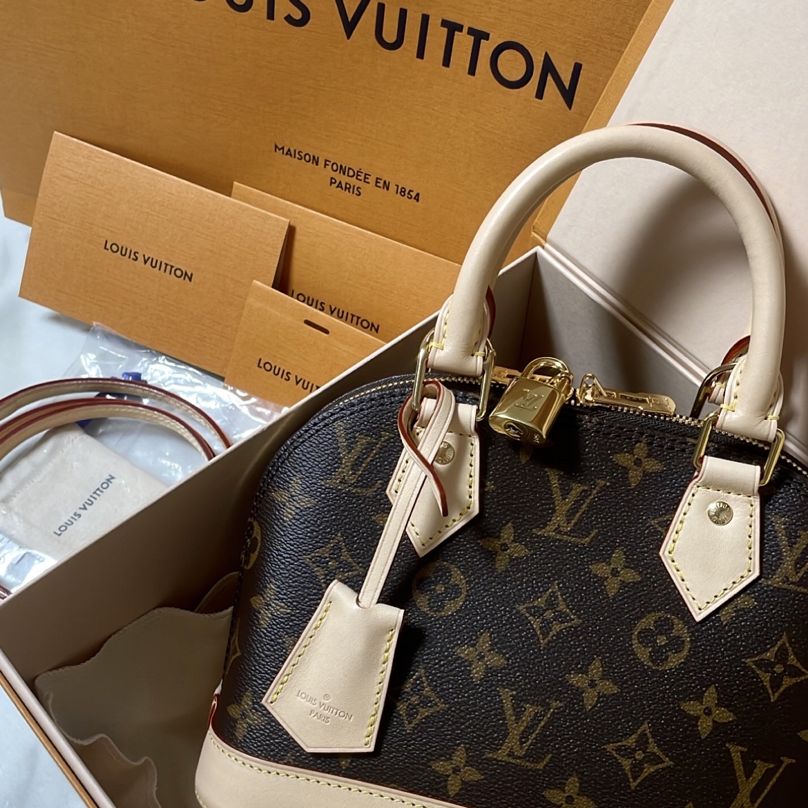 Louis Vuitton Alma BB Monogram 착용 스타일